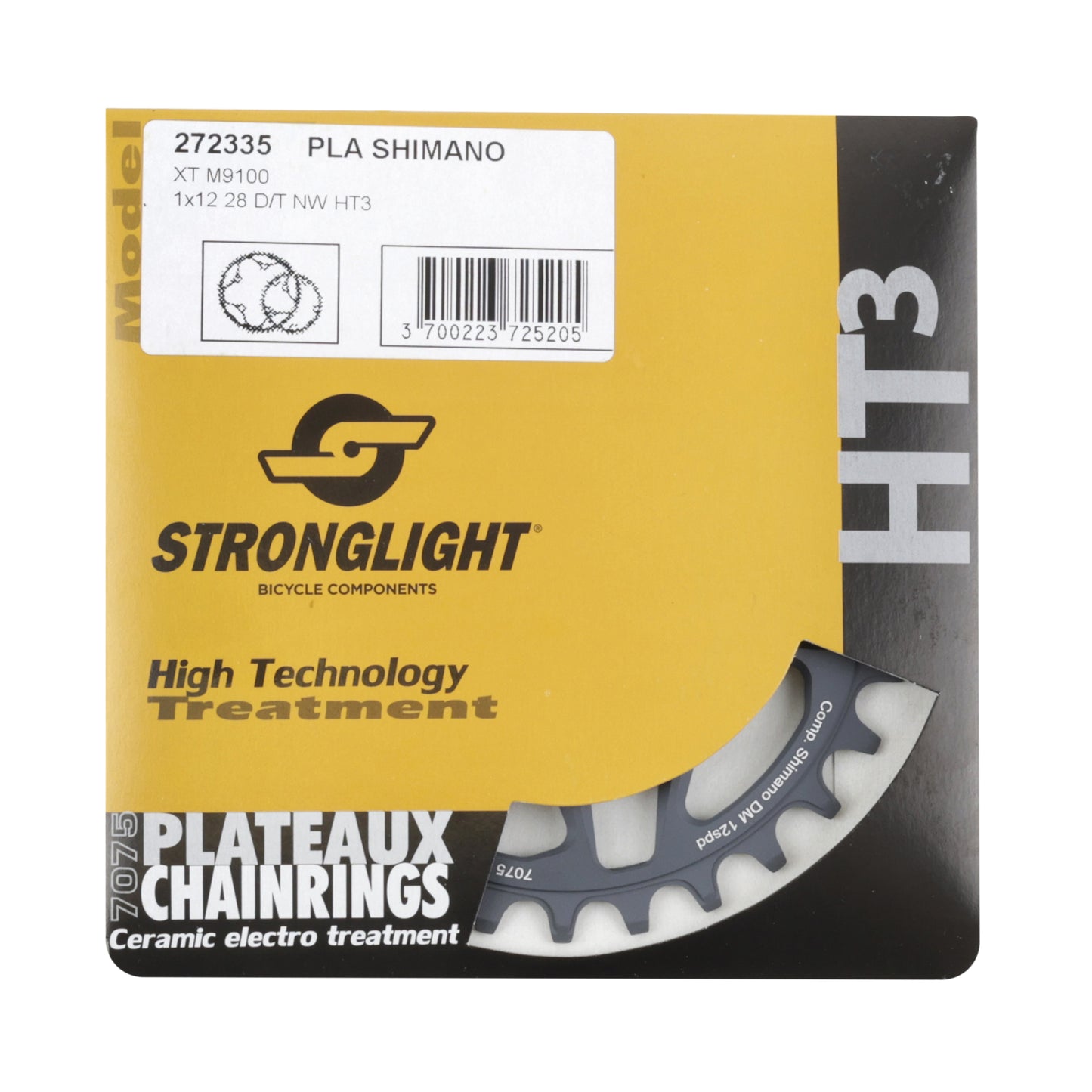 Plateau VTT DM Boost Stronglight pour Shimano M9100 mono 28D
