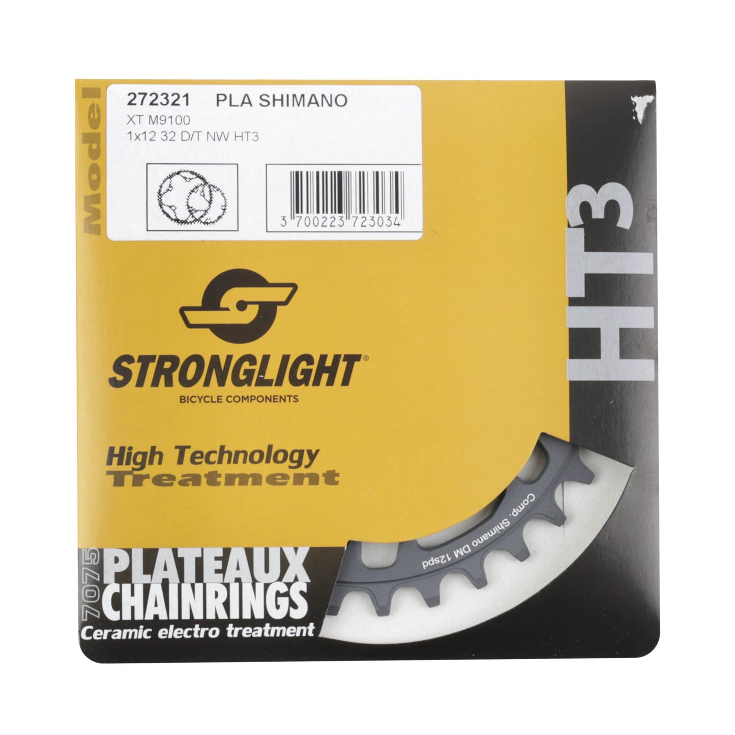 Plateau VTT DM Boost Stronglight pour Shimano M9100 mono 32D