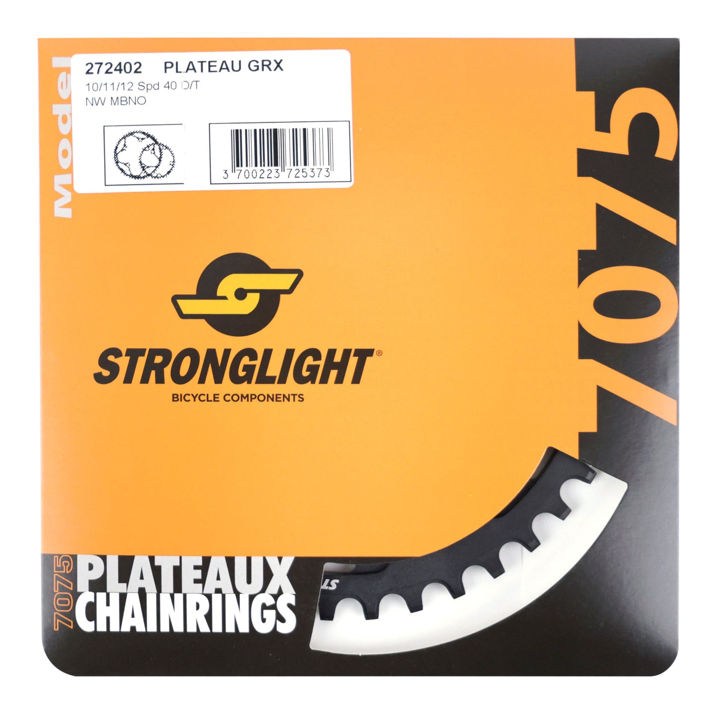 Plateau gravel Stronglight 4 bras D110 pour Shimano GRX 40D