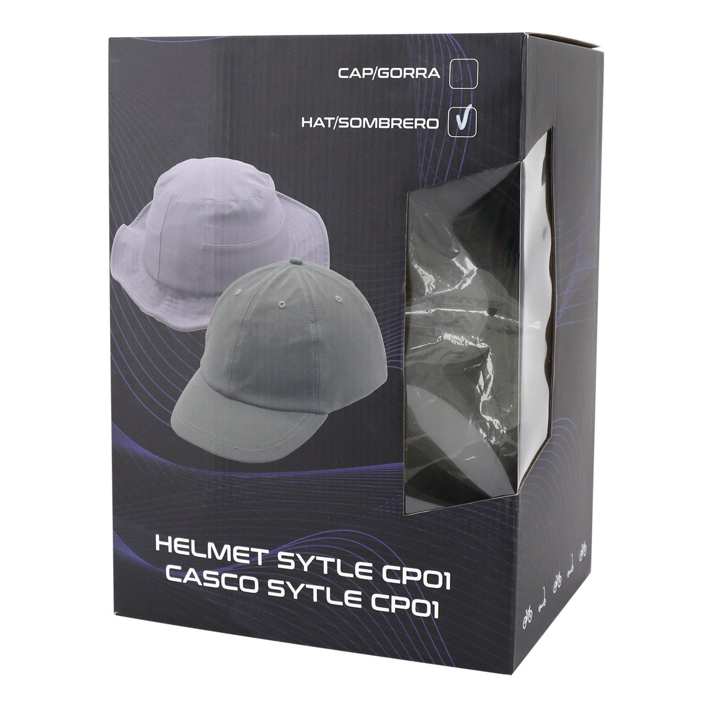 Casque vélo-trottinette adulte urbain-city cp01 avec chapeau textile vert PCP