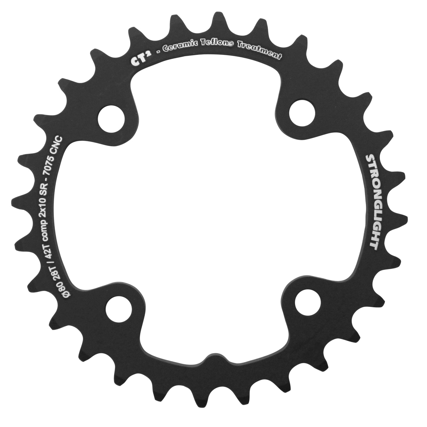 Plateau VTT 4 bras Stronglight D80 pour SRAM X0 XX X9 X7 28D