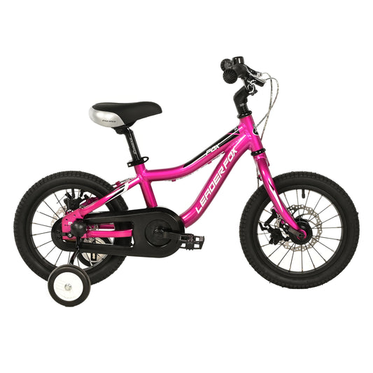 14-inch Leader Fox fuchsia children's bike with disc brake (up to 105 cm)