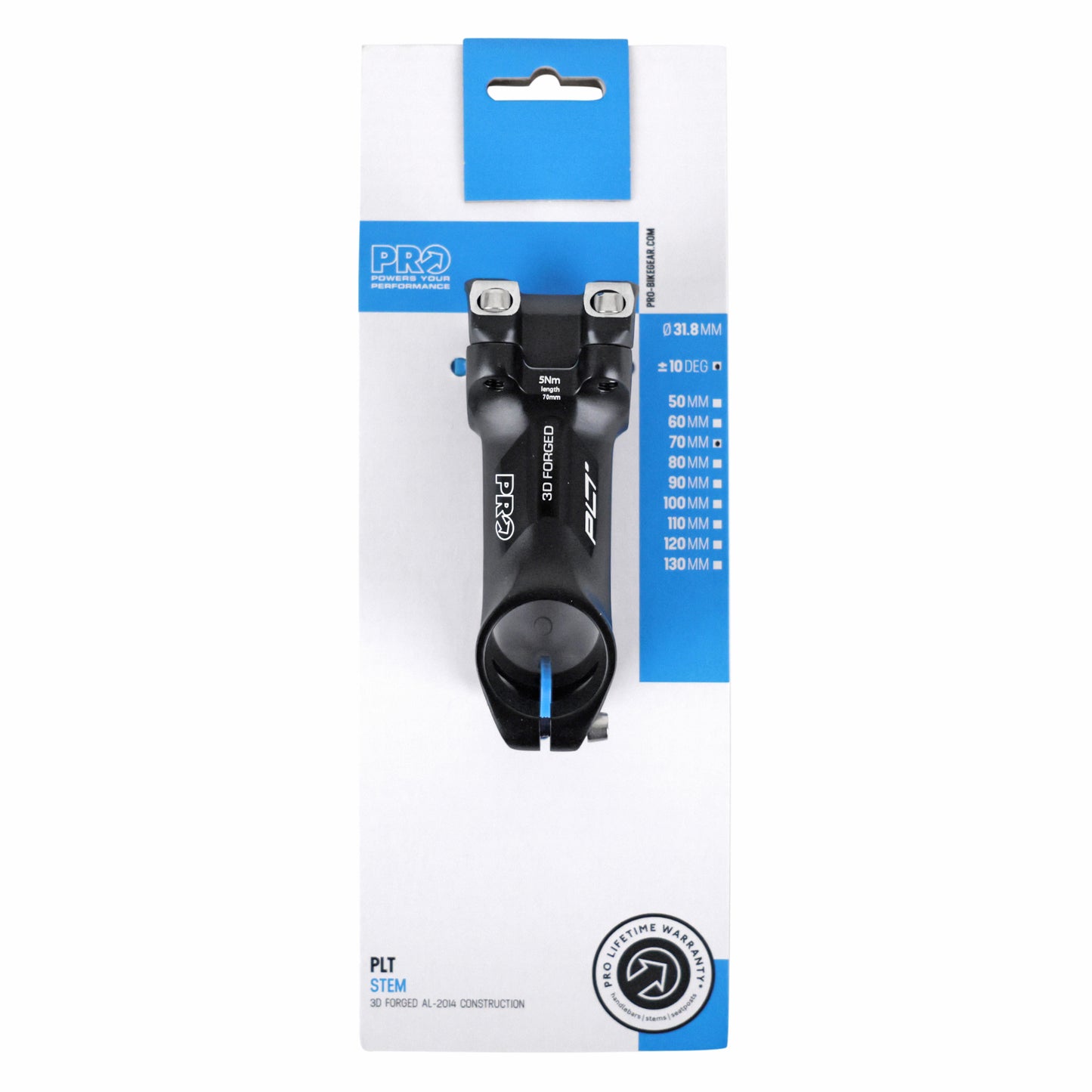 Potence route PRO PLT 31,8 L70 angle ±10°