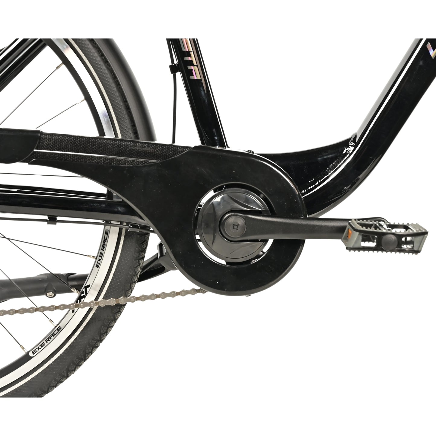 Vélo city bike 26 Leader fox domesta femme noir 7v cadre alu