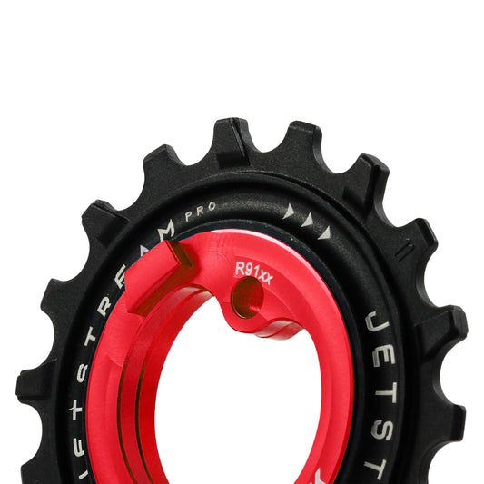 Tripeak 12-18 tooth ceramic derailleur pulley AOPW 11x2 speed. Shimano Dura-Ace R9100 red set of 2