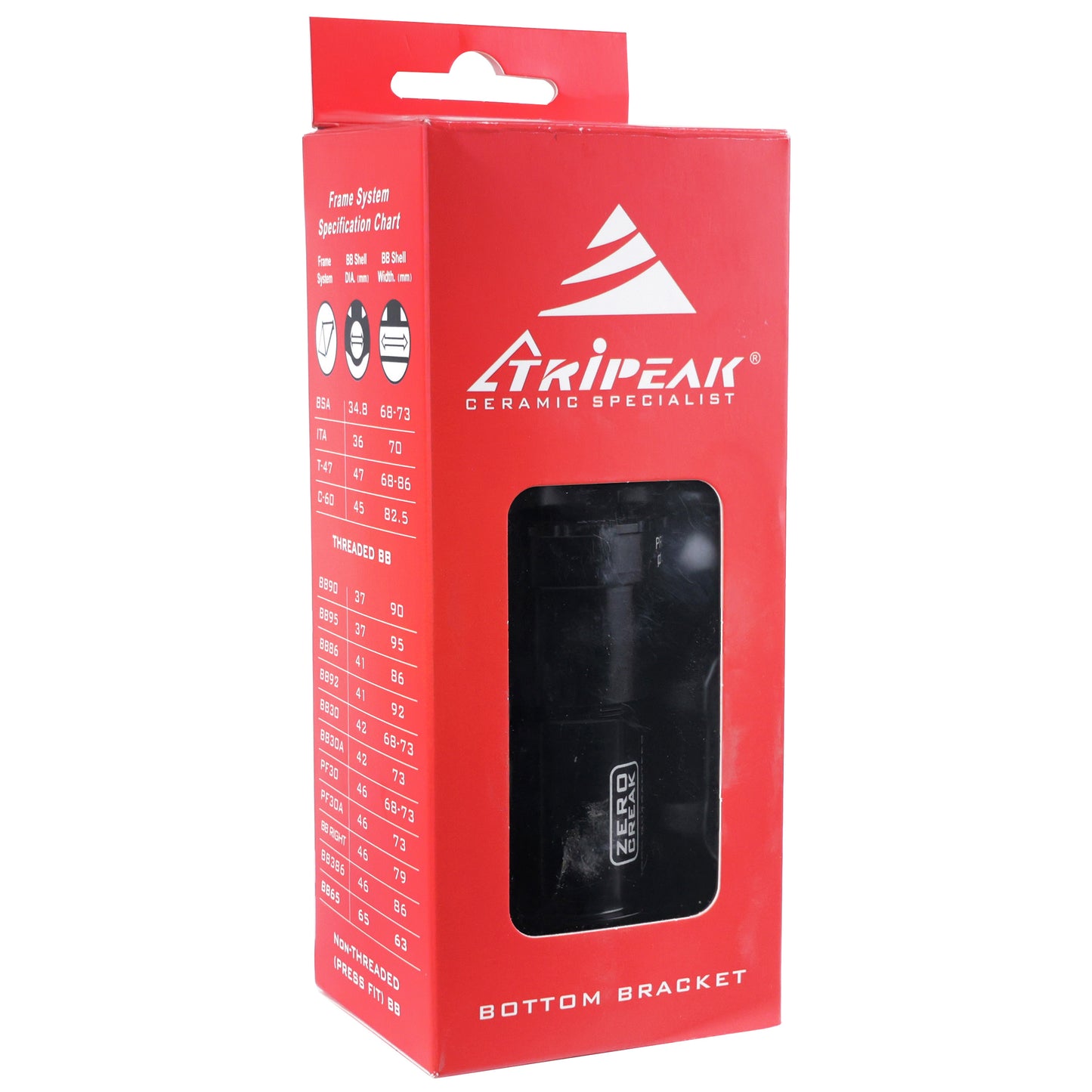 Integrated bottom bracket MTB-road, press-fit-twistfit Tripeak ceramic, for 86-92 mm shell width, 41 mm diameter, for 29 mm spindle (Sram DUB compatible)