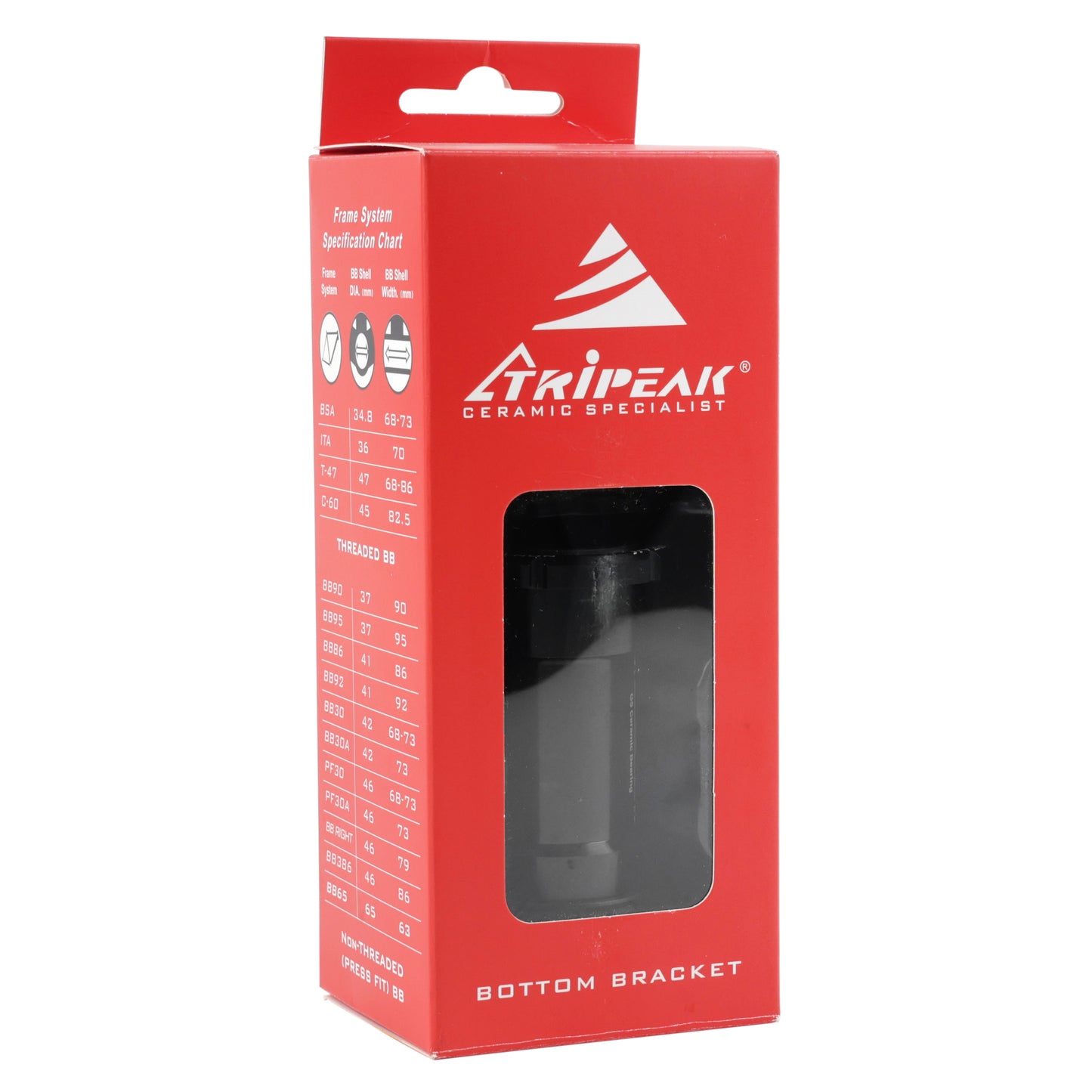 Integrated cup MTB-road Tripeak ceramic press-fit-twistfit bottom bracket 73 mm diameter 42 mm for 28.99 mm/30 mm axle (Sram DUB/Rotor, Cannondale compatible)