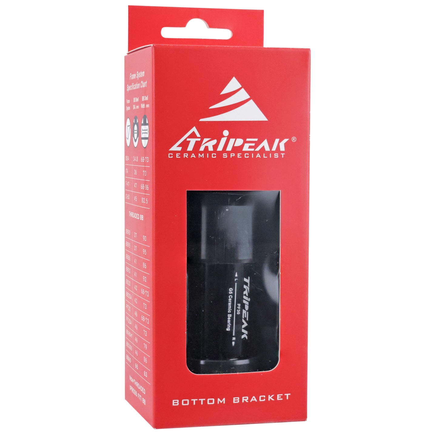 Integrated MTB bottom bracket to press-fit-twistfit 3in1 Tripeak ceramic bottom bracket 68-73 mm diam 46 mm for 24 mm/28.99 mm/30 mm axle (Shimano/Sram dub/rotor compatible)