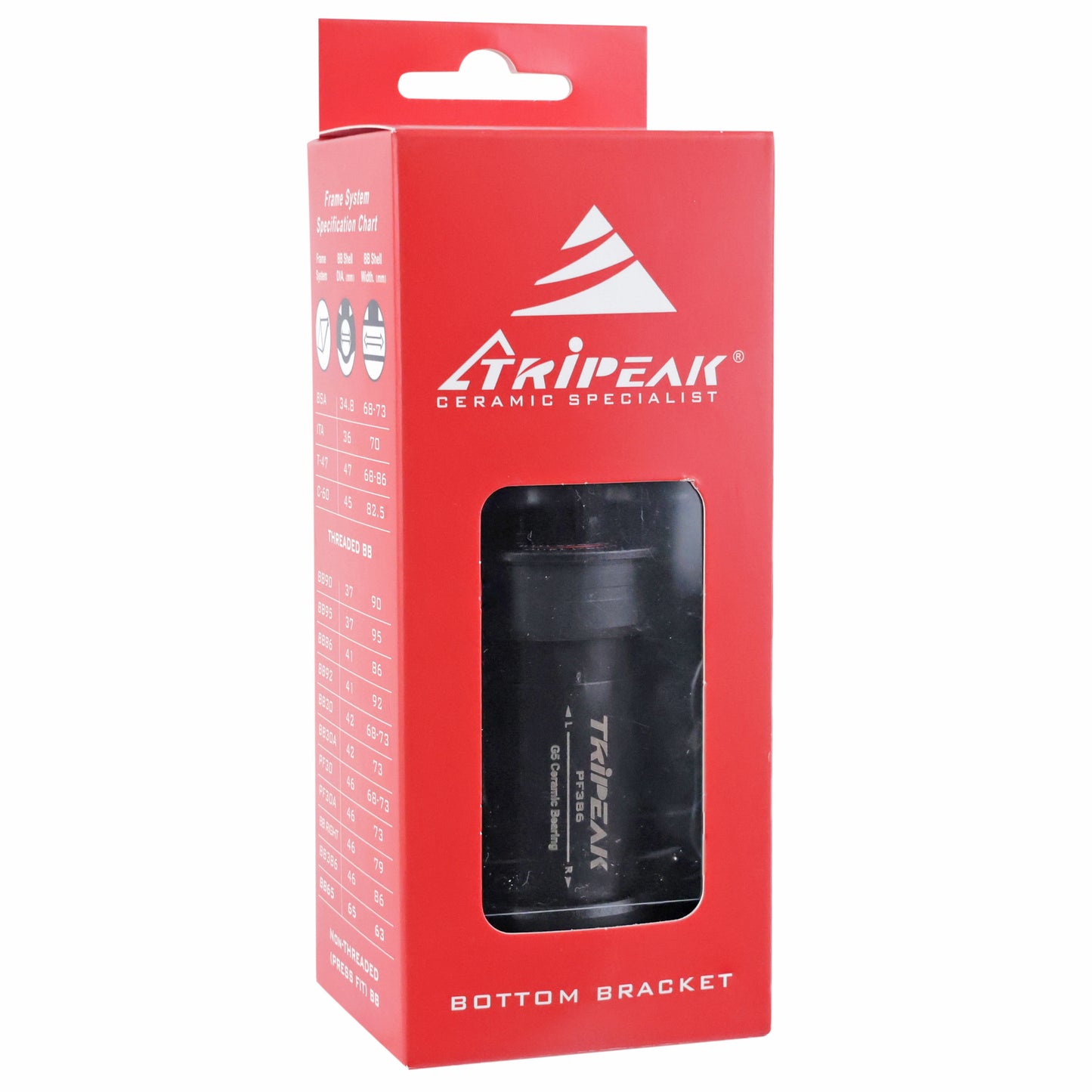 Tripeak ceramic 3-in-1 pressfit BB86/92 integrated MTB-road bottom bracket for 24mm/28.99mm/30mm spindle (Shimano/Sram dub/Rotor compatible)