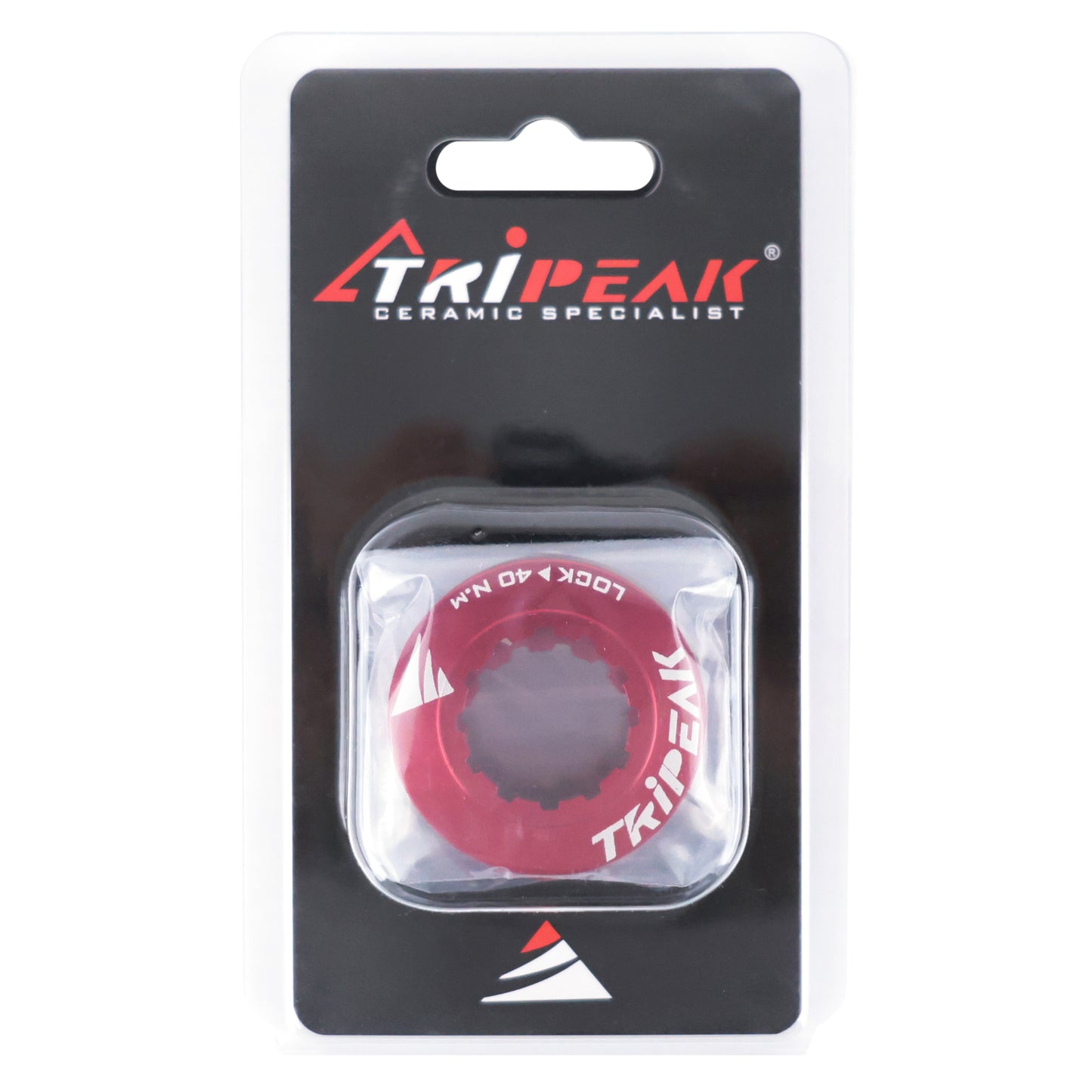 Tripeak Ultra-Light 7g Red Aluminum Centerlock Disc Brake Lockring - Internal Tightening (sold in pairs)