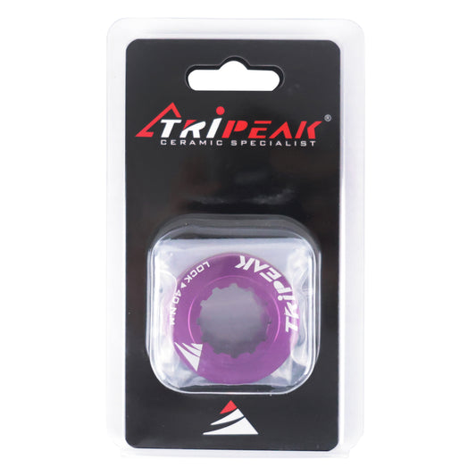 Tripeak Centerlock ultra-light 7g purple aluminum disc brake lockring - internal tightening (sold in pairs)