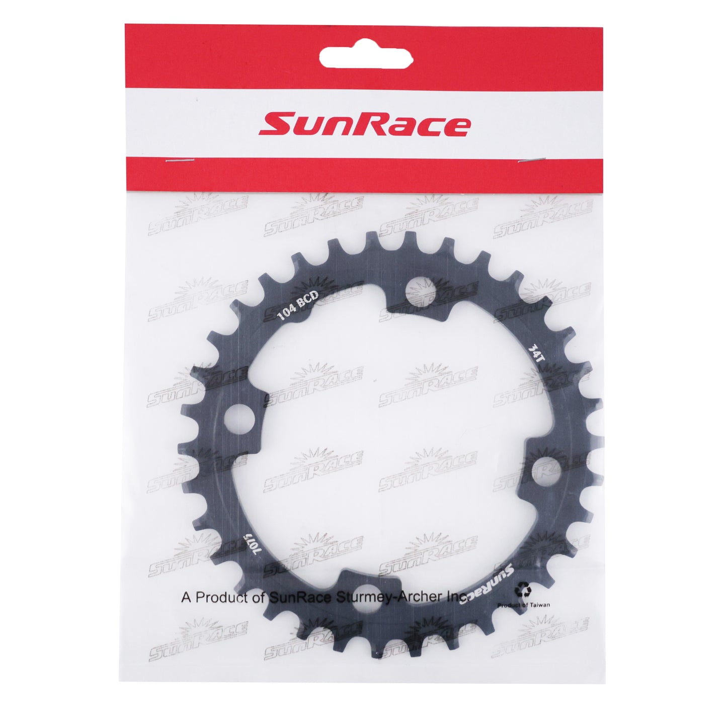 Plateau VTT 4 bras D104 pour SunRace mono 34D NW alu