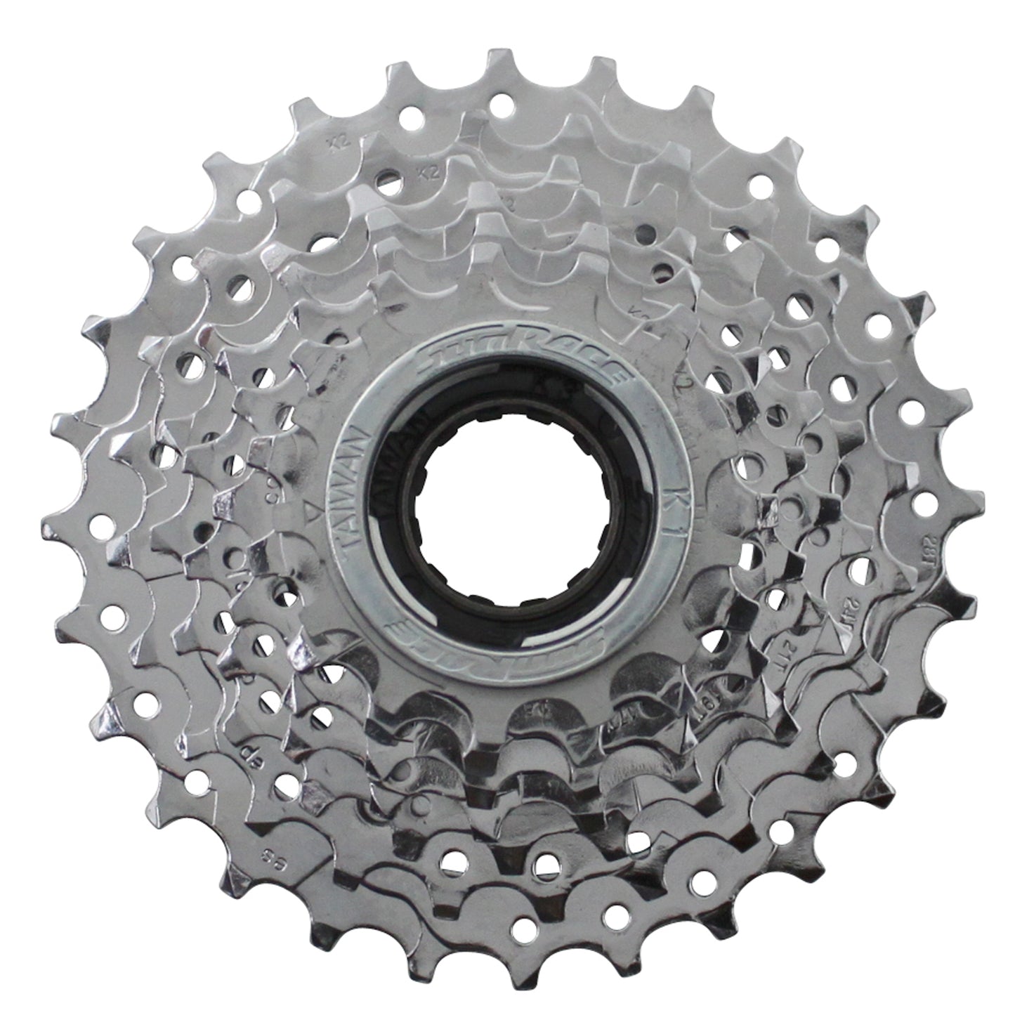 7-speed Sunrace 13-28 indexed chrome freewheel