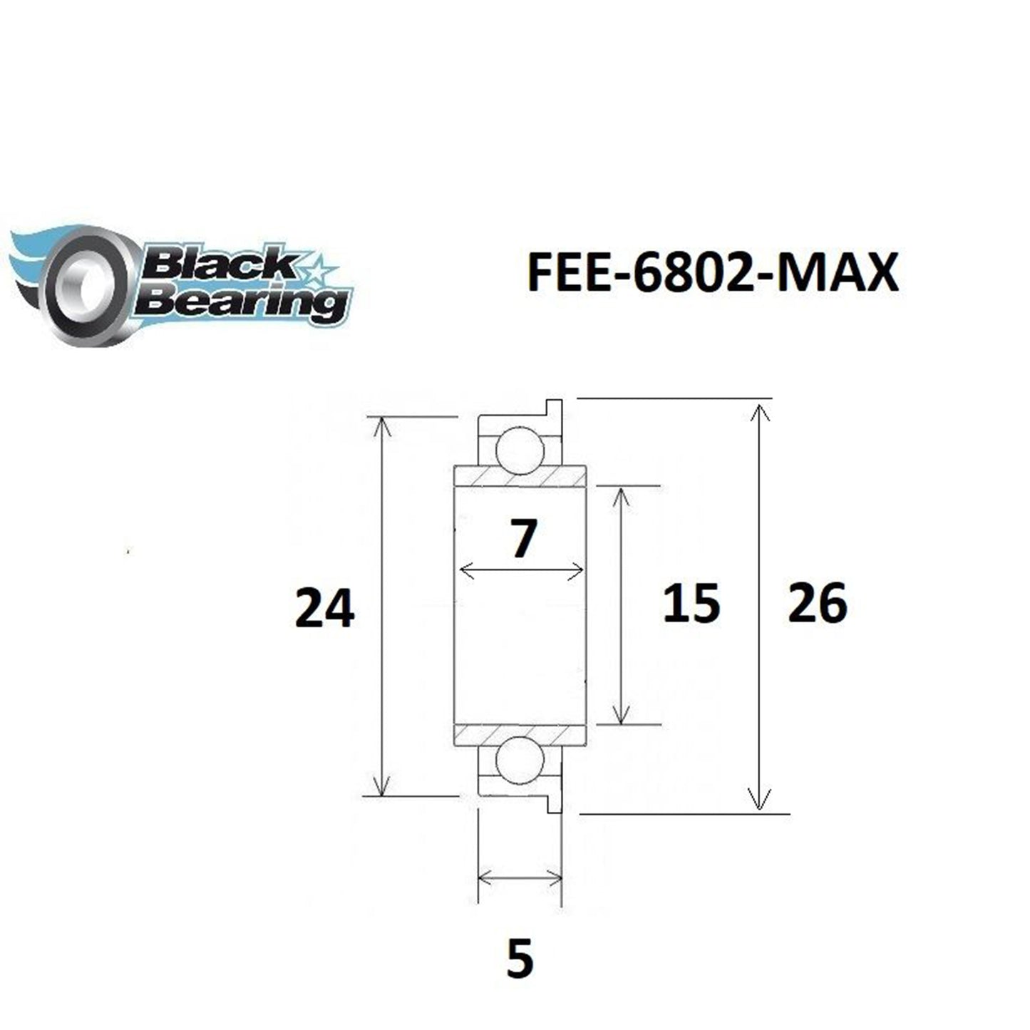BlackBearing MAX 15x24x7 6802-FEE-2RS Suspension Frame Bearing