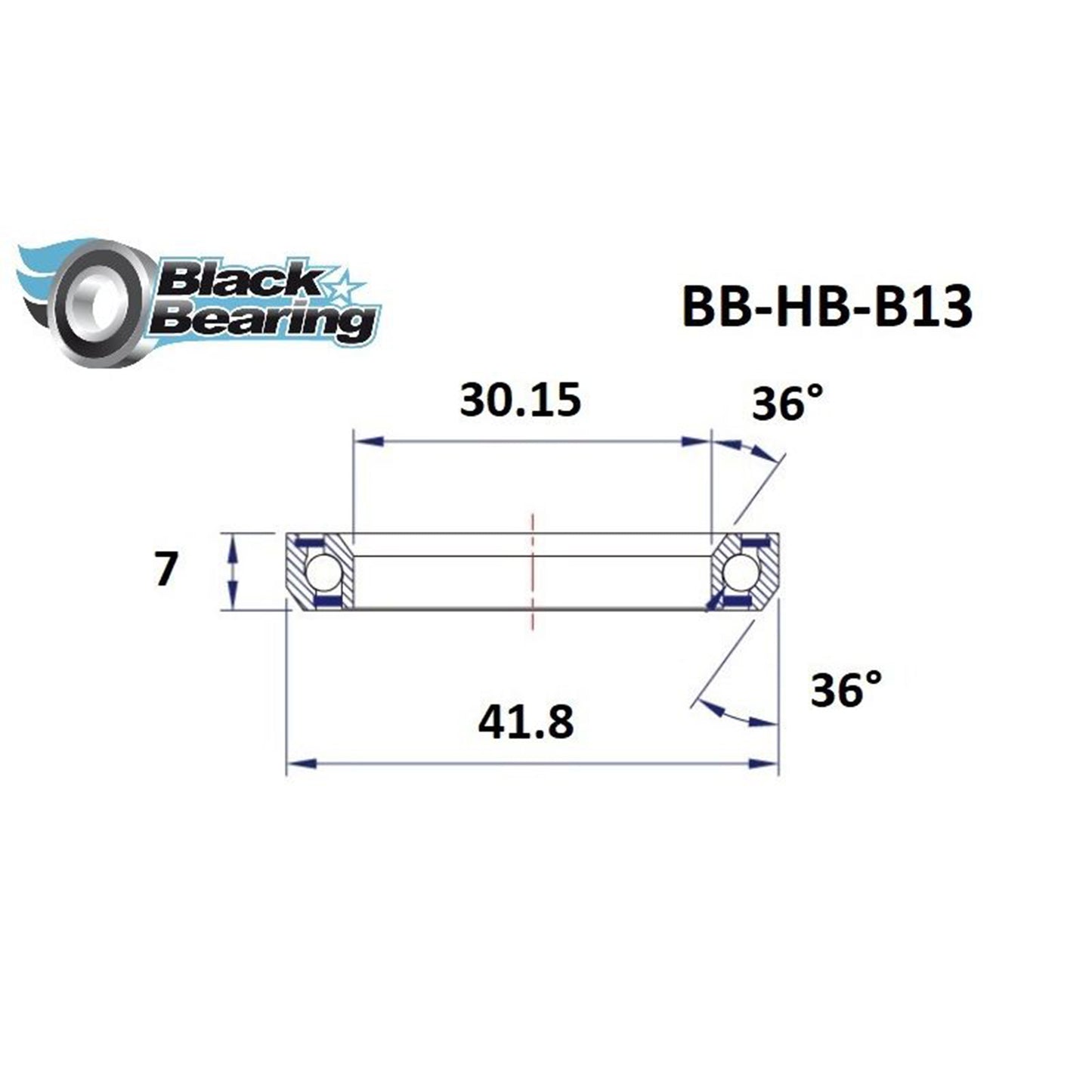 Blackbearing B13 Headset Bearing 30.15x41.8x7 36x36