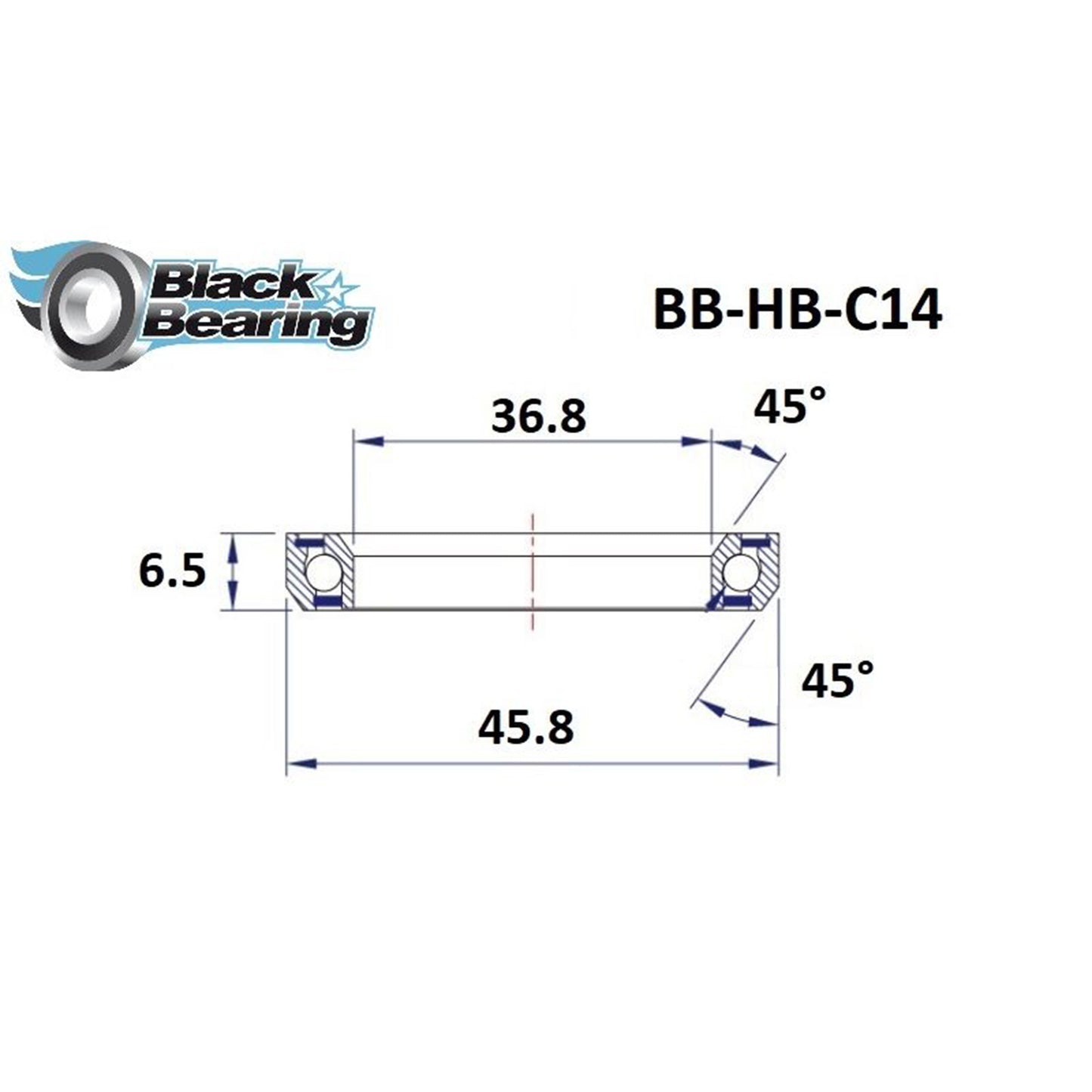 Headset bearing Blackbearing C14 36.8x45.8x6.5 45x45