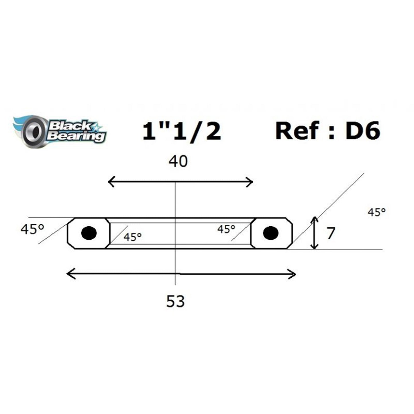 Roulement jeu de direction Blackbearing D6 inox 40x53x7 45x45