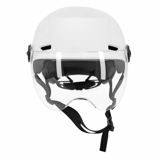 Casque vélo adulte urbain trendy blanc avec visière et molette de réglage