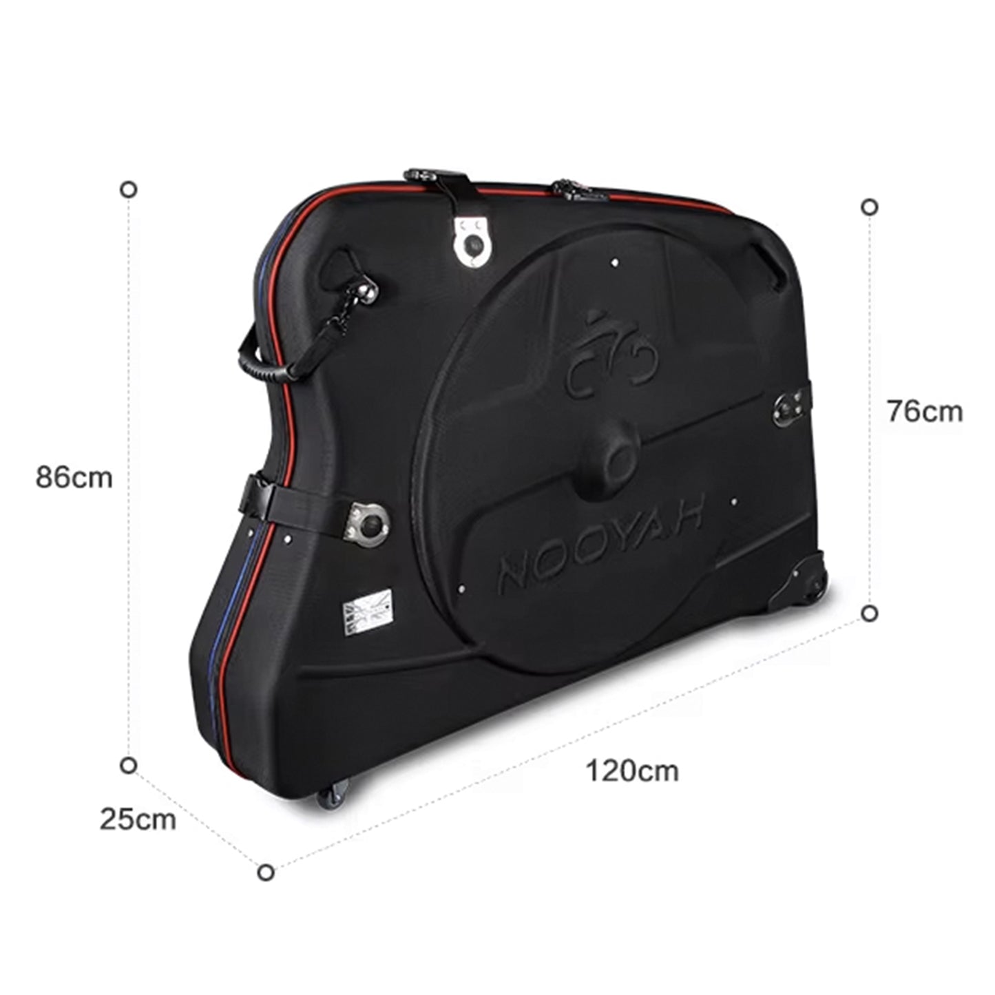 Valise transport vélo rigide VTT route avec roulettes PCP
