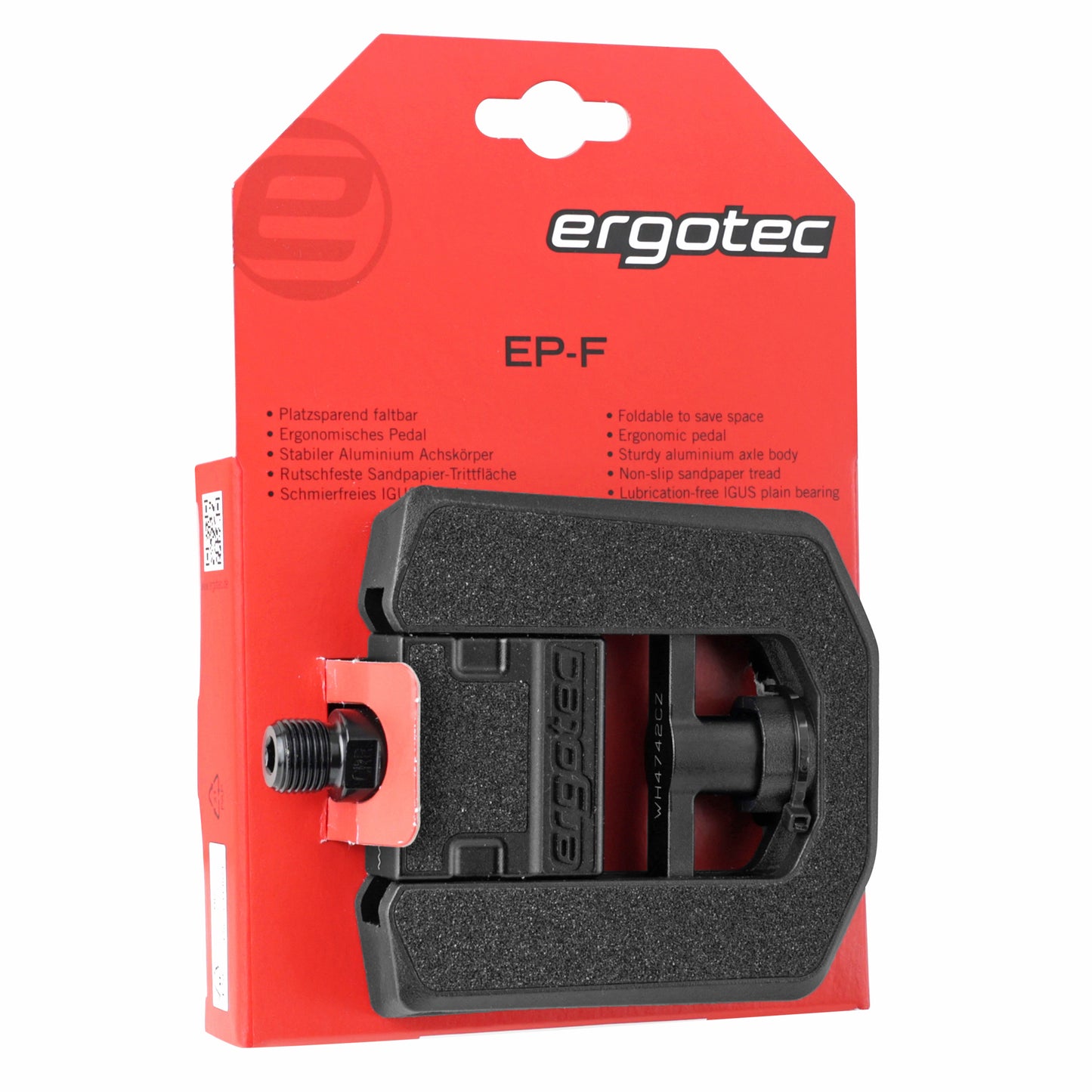 Ergotec Folding City Pedal, aluminum/resin, black, 9/16