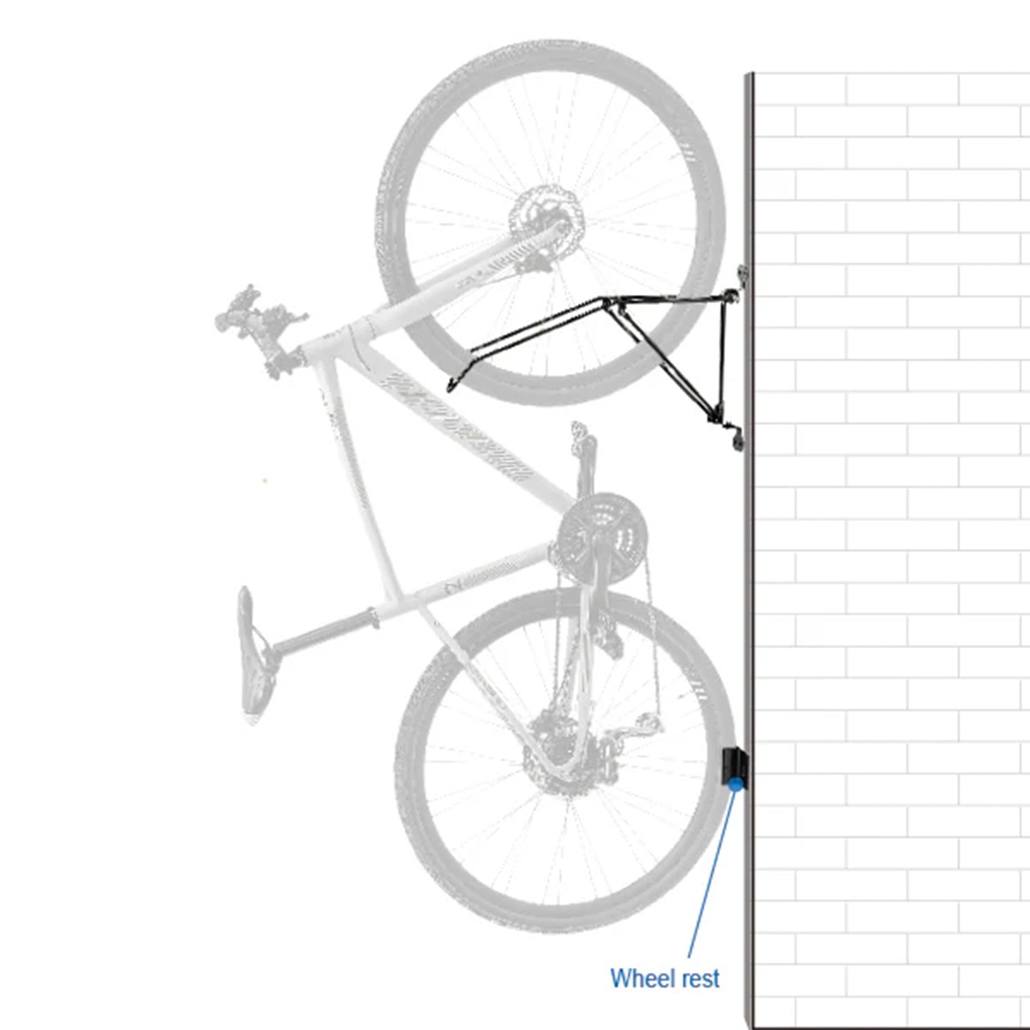 Support vélo mural Ibera fixation roue pliable