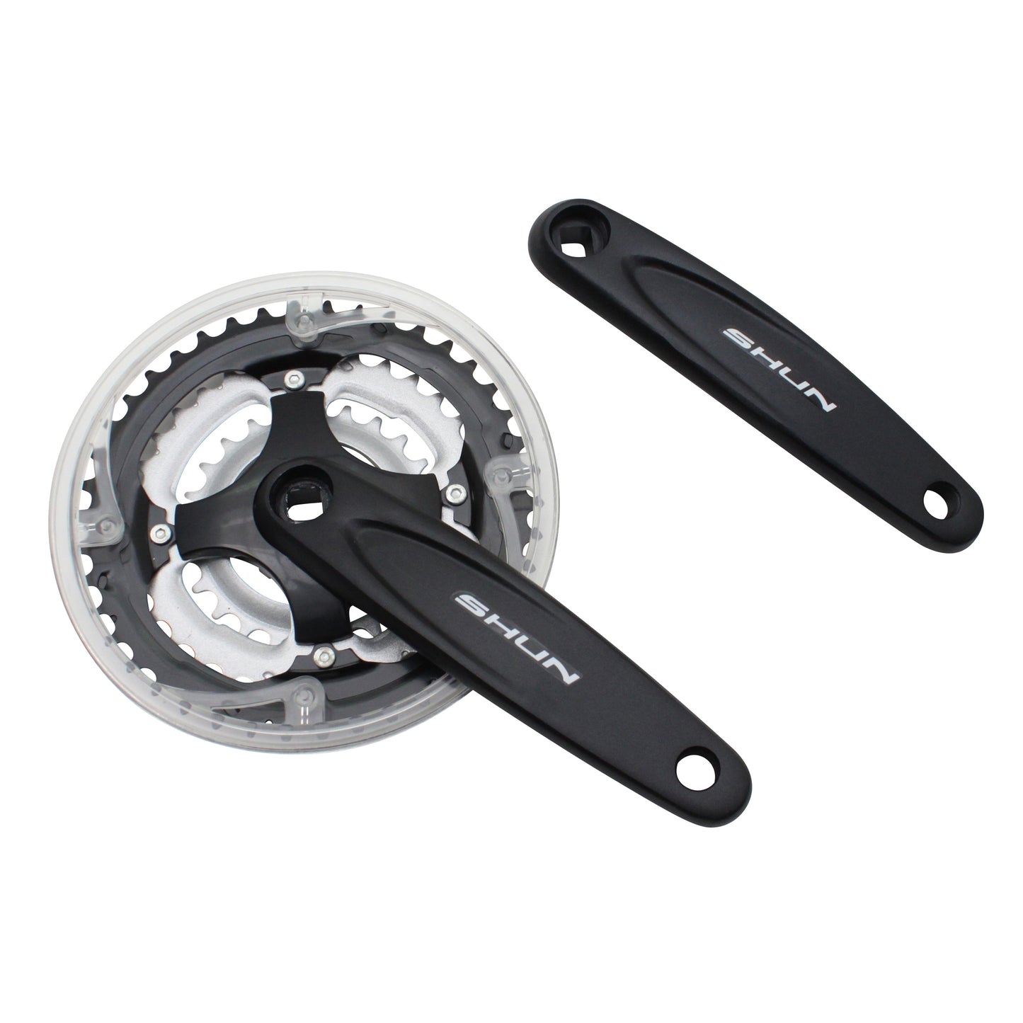 Pédalier VTT PCP alu noir 170 42x34x24 pare-chaîne