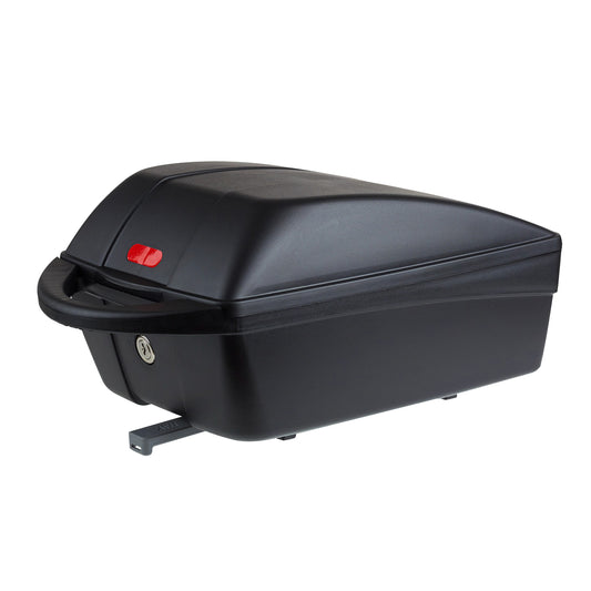 Polisport 11L black bicycle top case with Mik-Mik-HD 2.0 mounting, key locking on rack, 42cm L x 26cm W x 21cm H / max weight 5kgs