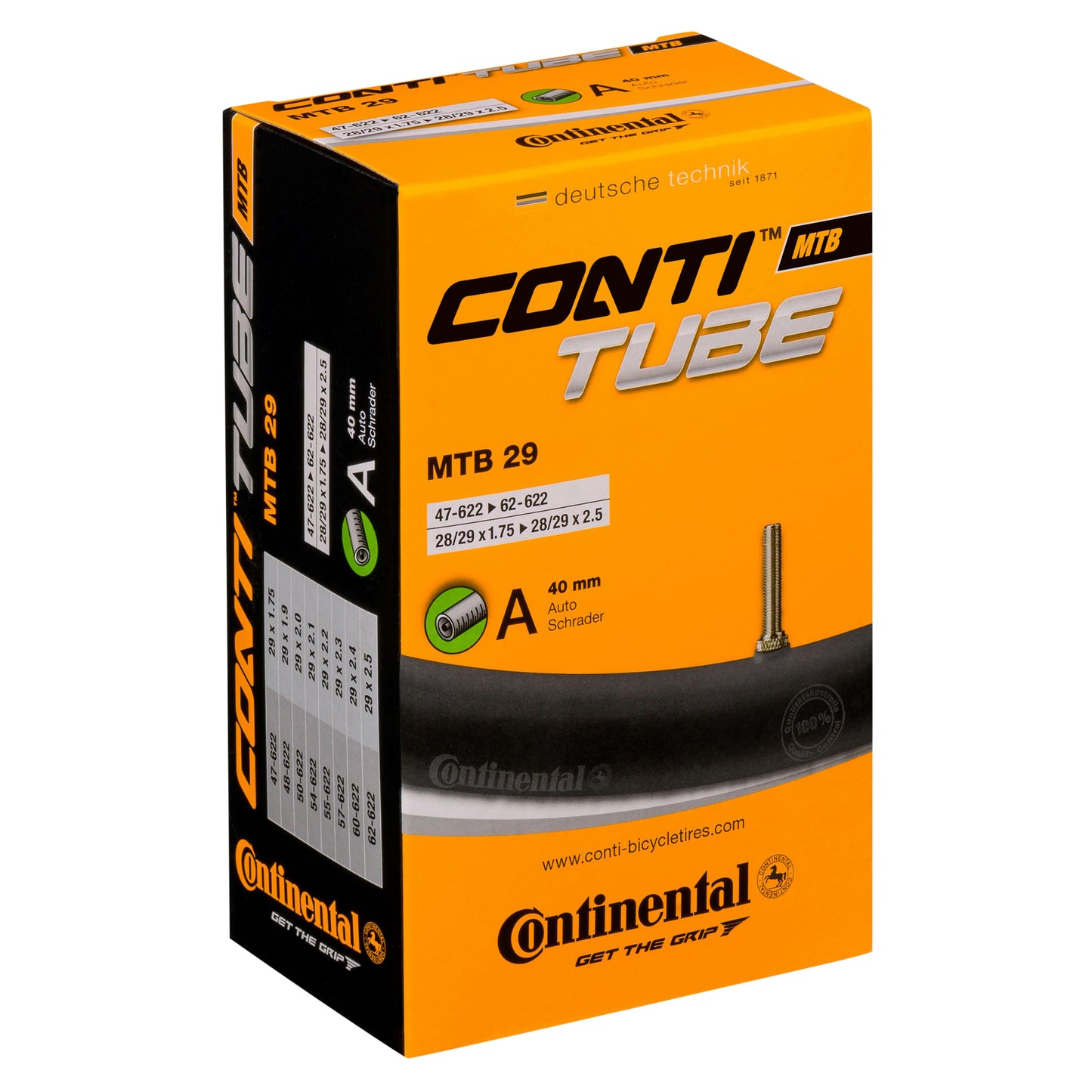 Chambre à air vélo 29 x 1.75-2.50 Continental valve standard