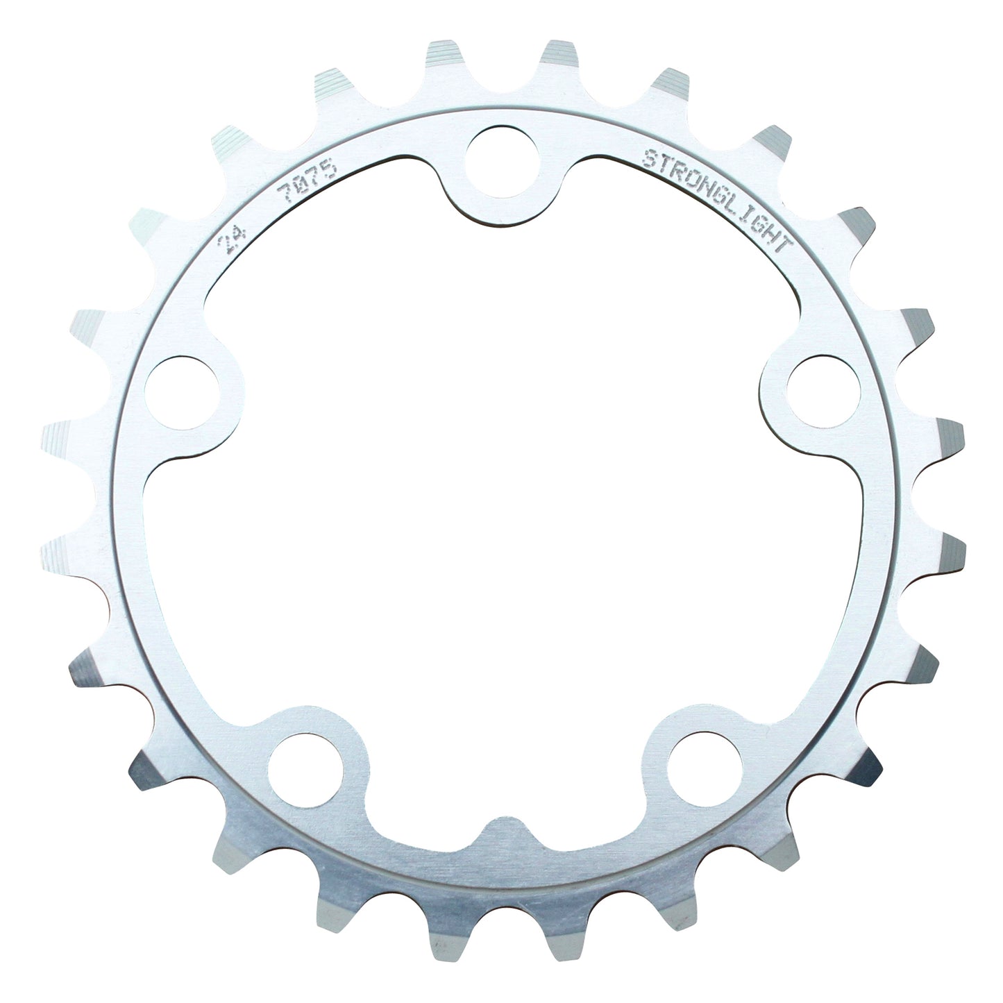 Plateau route Stronglight 5 bras D74 24D triple argent 9-10V