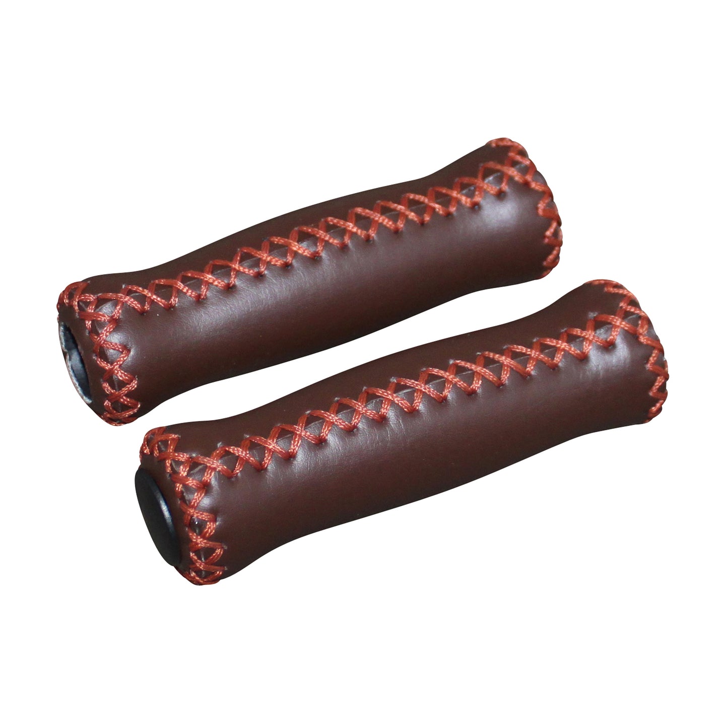 City DDK vintage brown leather grips 125mm