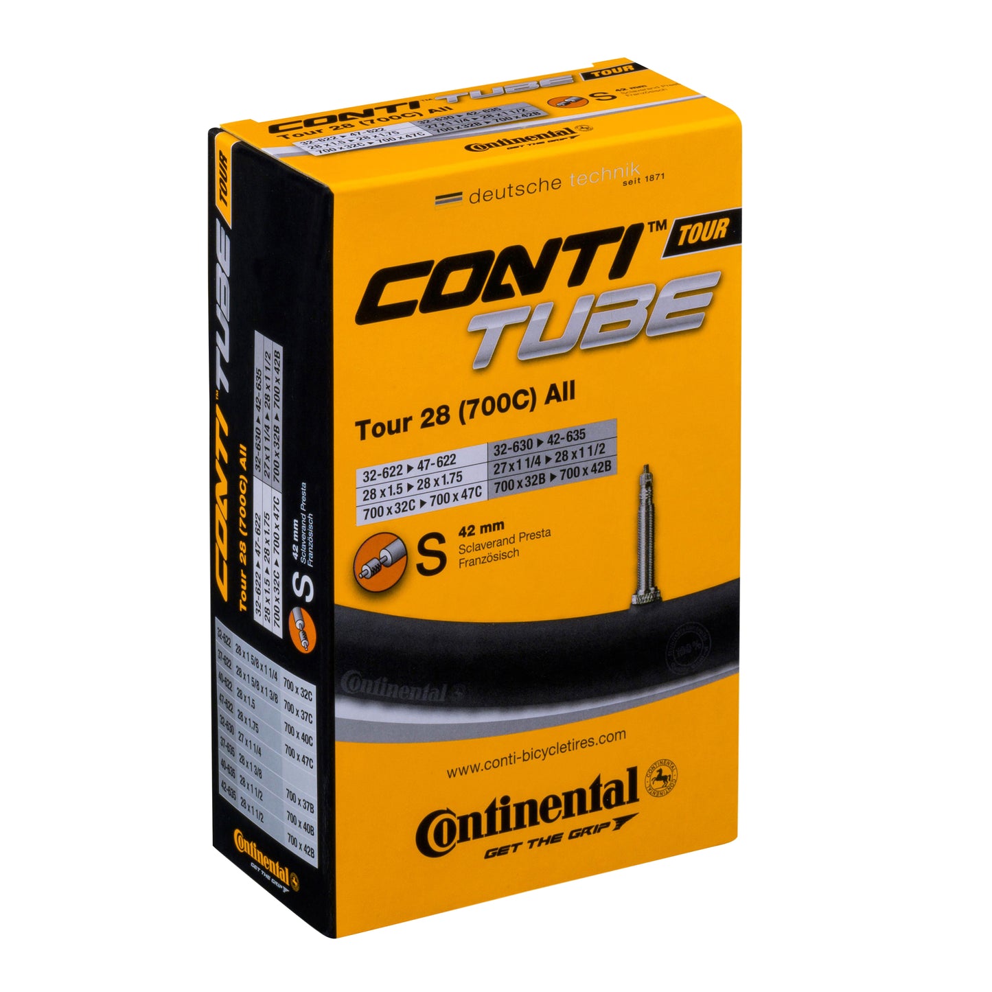 Chambre à air vélo 700 x 32-47 Continental valve presta obus démontable