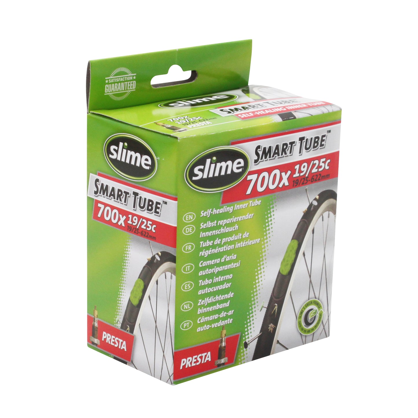 Bicycle inner tube 700 x 19-25 Slime Presta valve removable core with puncture sealant