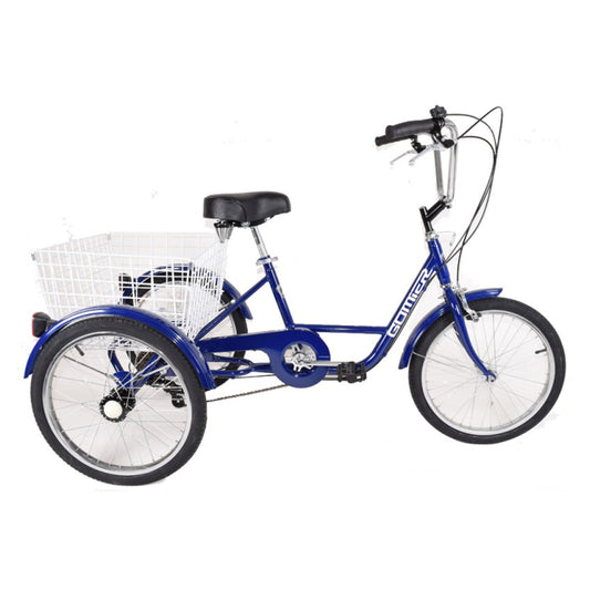 Adult Tricycle 20 Blue 5-Speed with Basket PCP