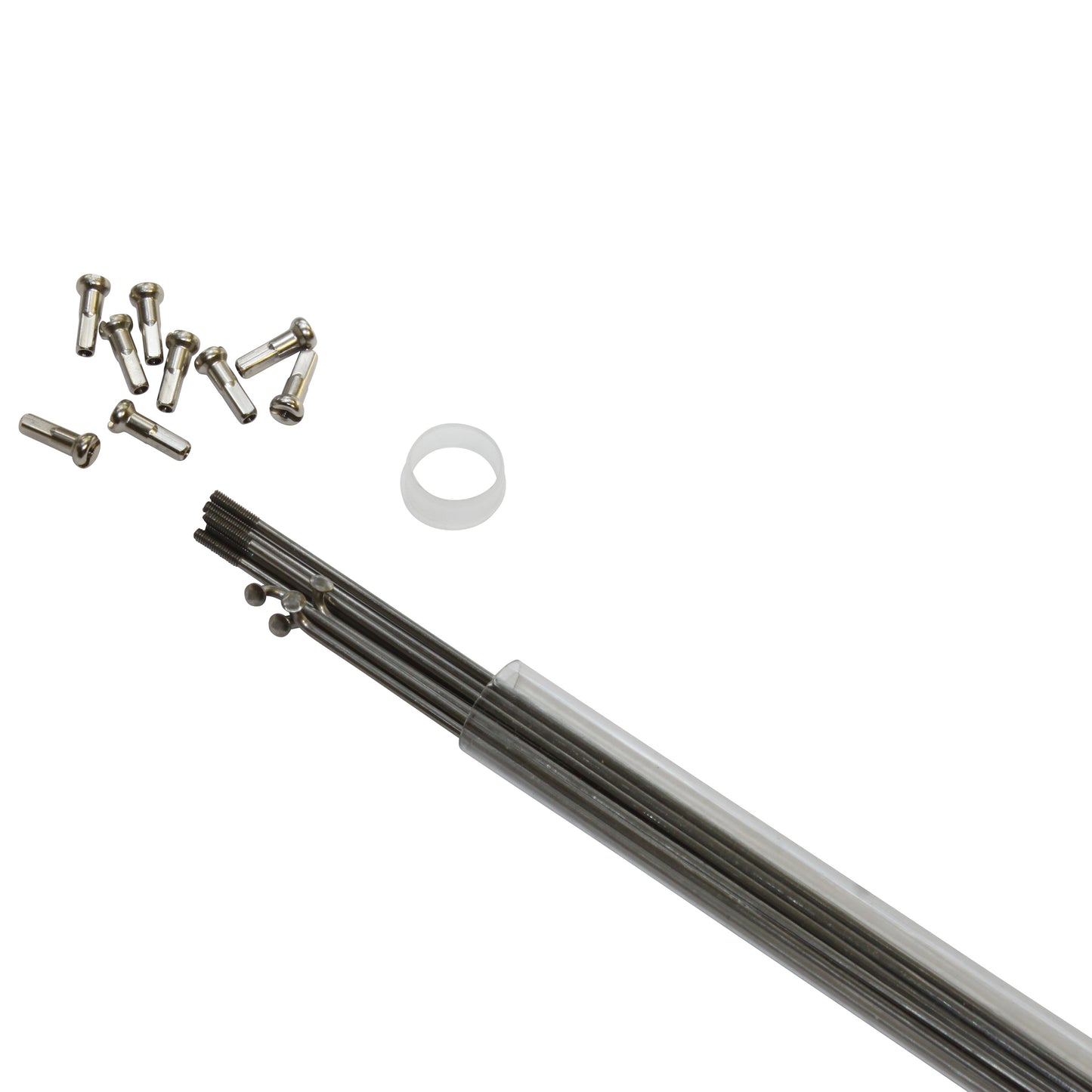 PCP spoke stainless steel silver 2mm bent 280 mm / tube of 10