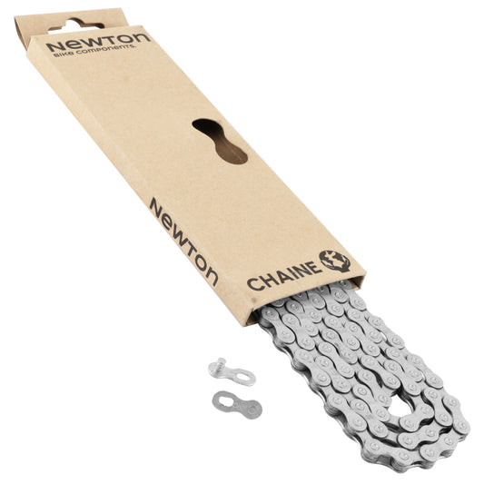 9-speed bike chain. Newton road/MTB anti-rust grey 114 links