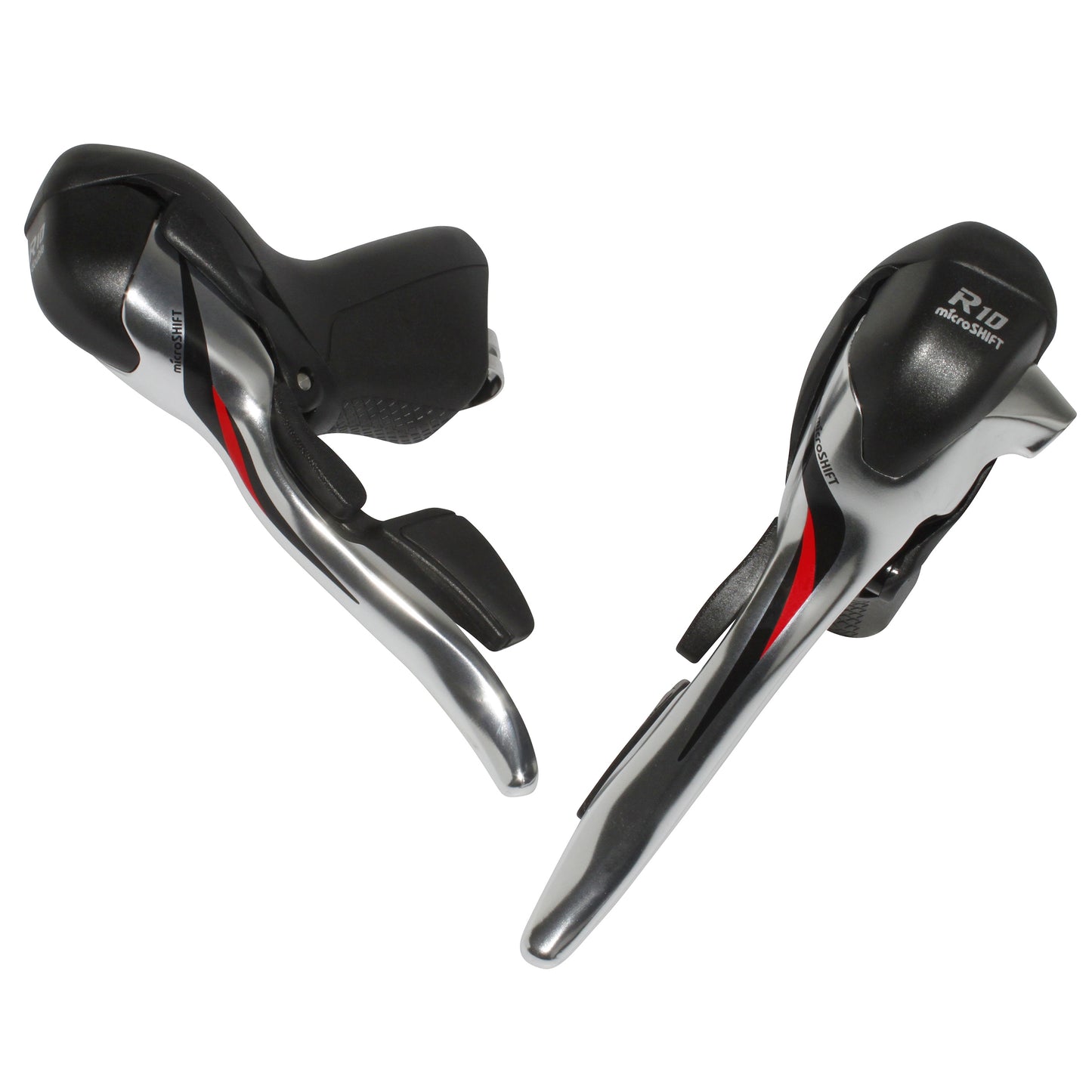 Microshift 10-speed triple silver road brake/shift levers
