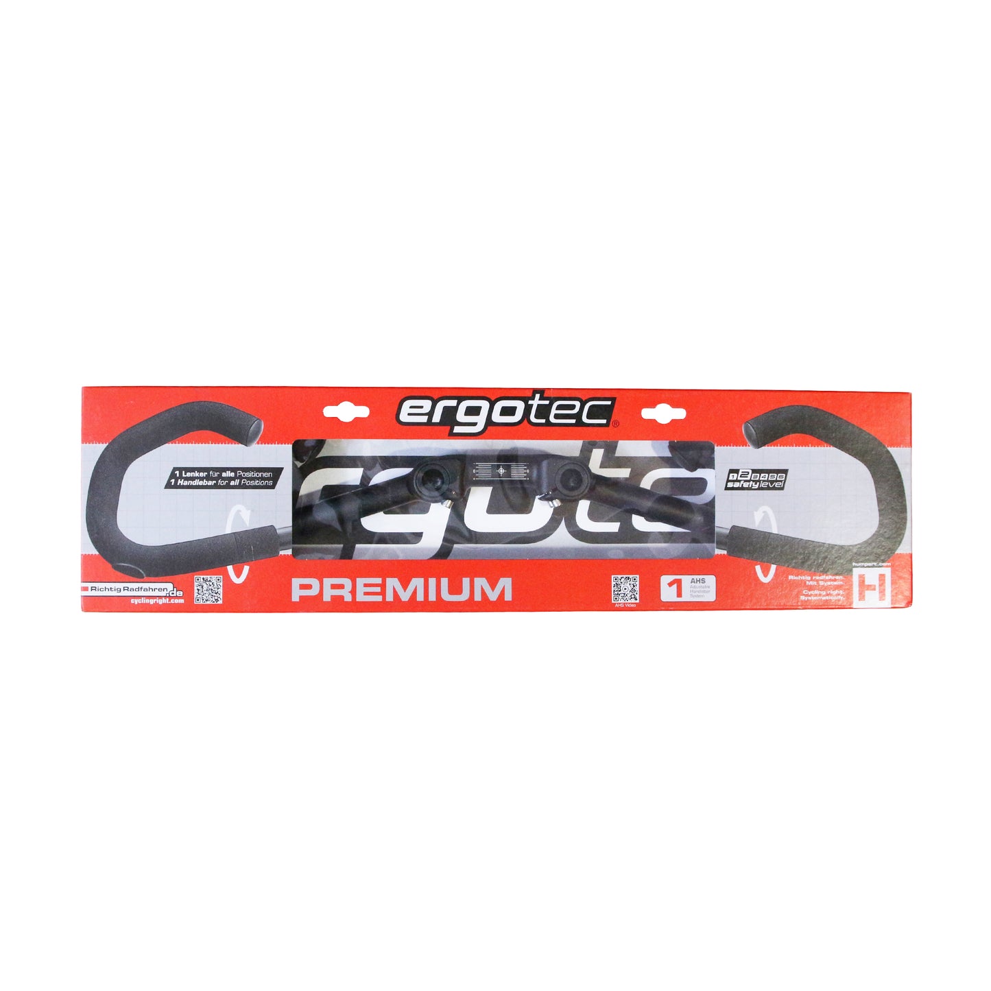 Ergotec adjustable-foldable City-trekking handlebar, black aluminum, 31.8mm diameter, 600mm length