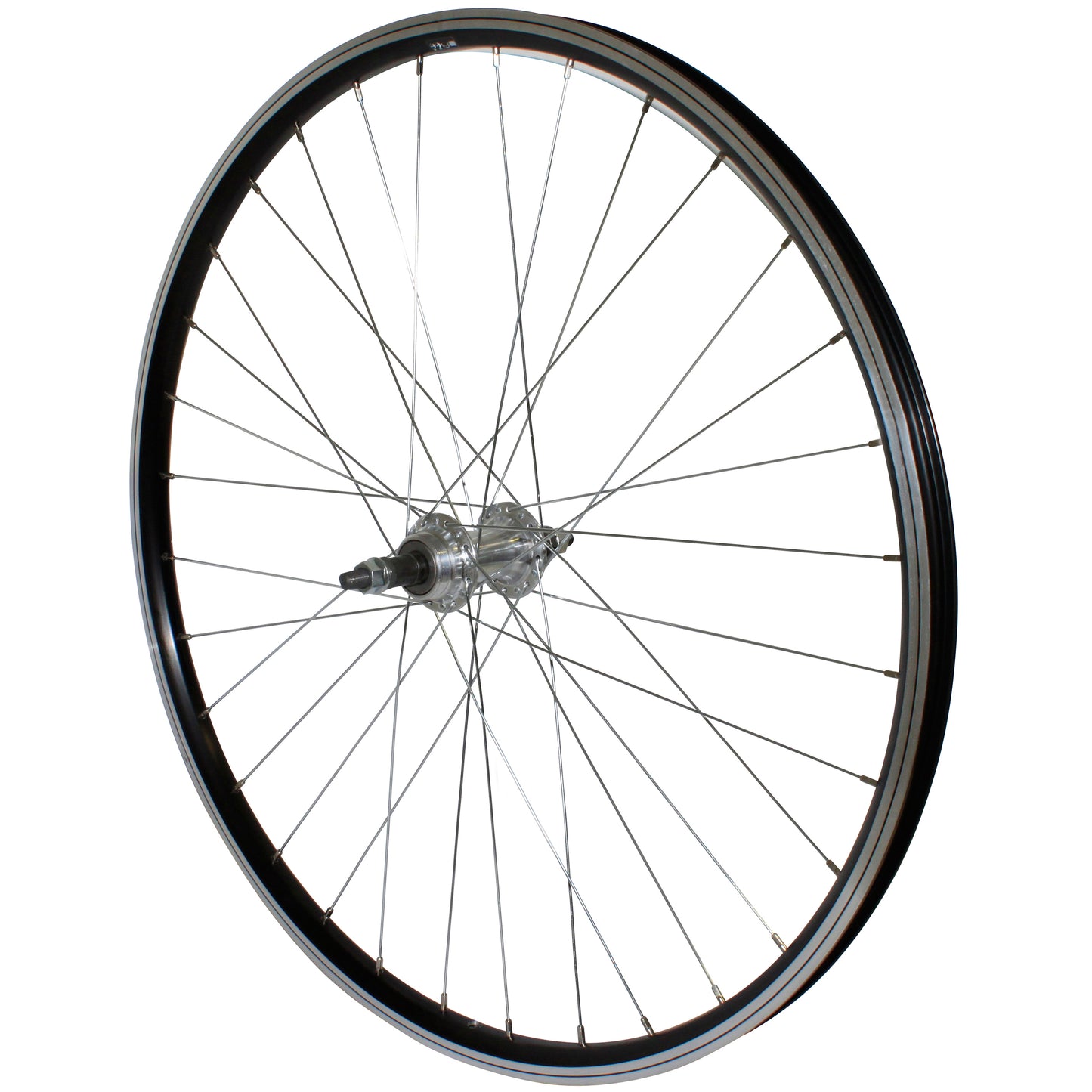 Roue PCP VTC patin 700x35 PCP arrière alu noir double paroi moyeu alu