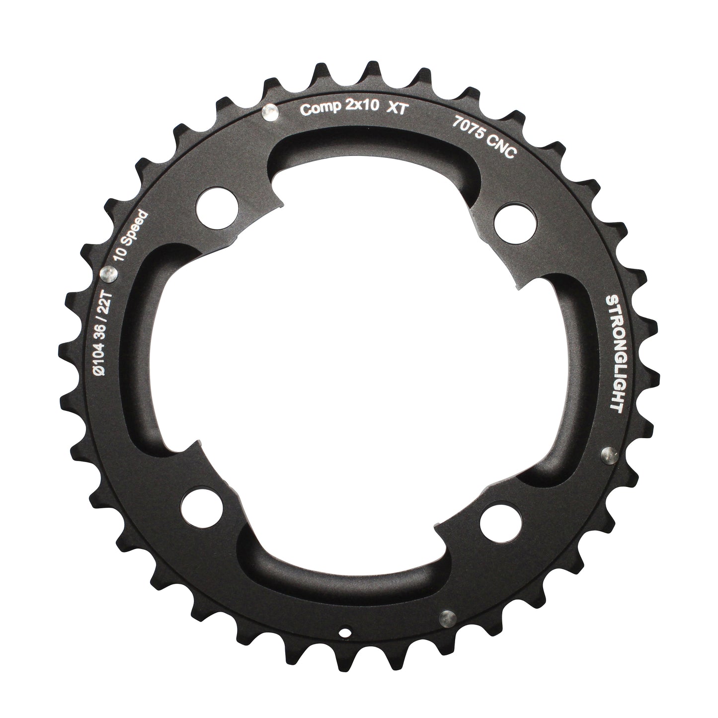 Plateau VTT 4 bras Stronglight D104 pour Shimano XT M785 36D ext