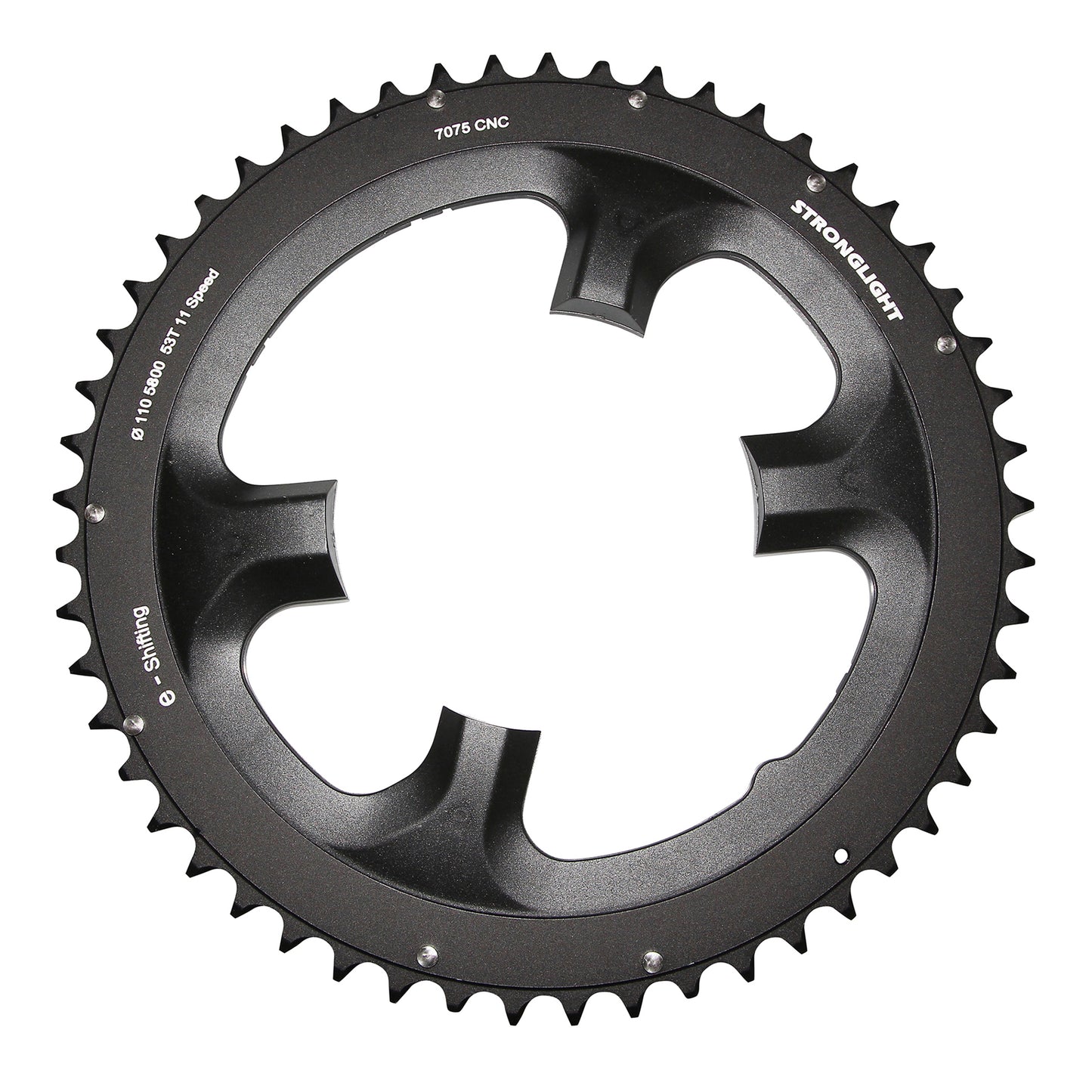 Plateau route Stronglight 4 bras D110 pour Shimano 105 5800 53D ext