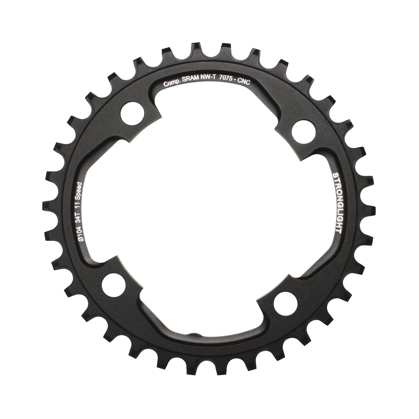 Plateau VTT 4 bras Stronglight D104 pour SRAM XO1 mono 34D 11V NW