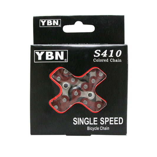 Chaîne vélo 1-3v. BMX ybn s410 rouge peint 112 maillons (fixie - singlespeed)