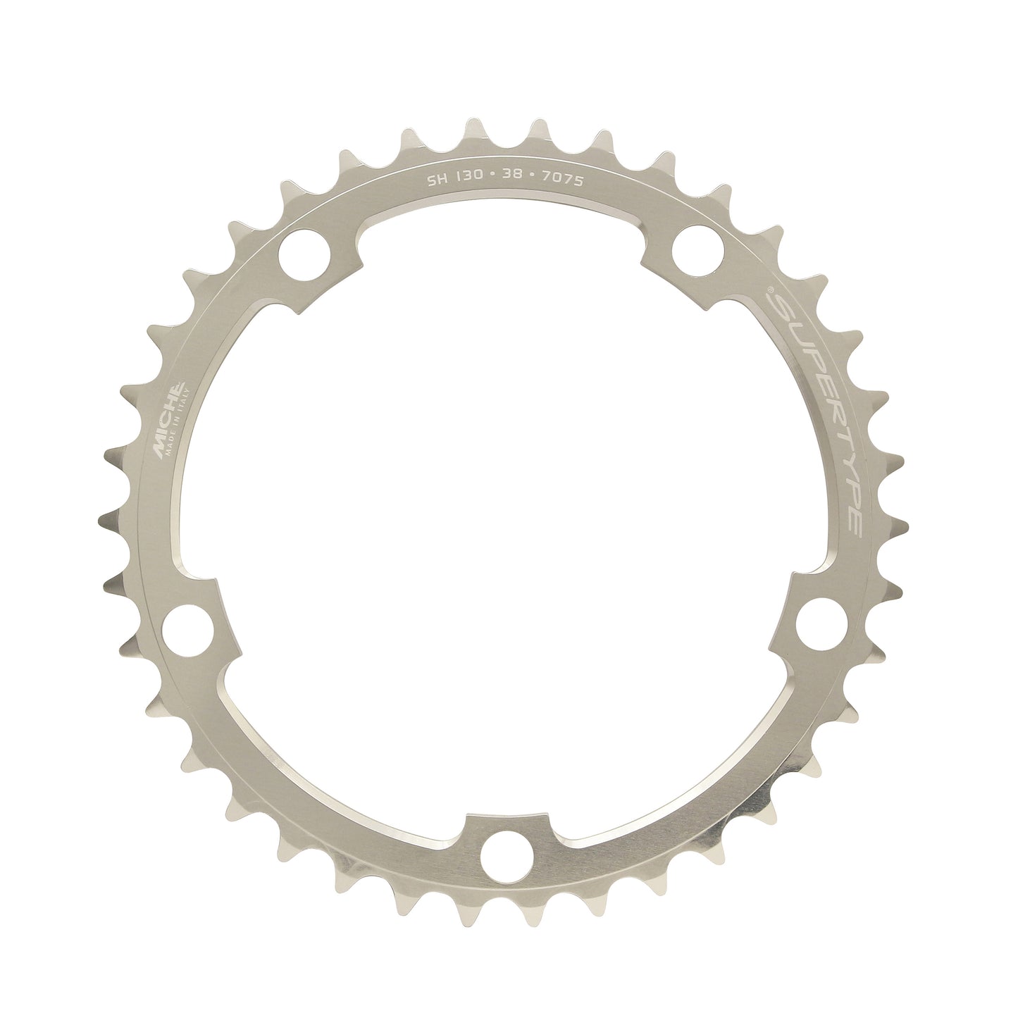 Plateau route 5 bras Miche D130 38D int Shimano 9-10V argent