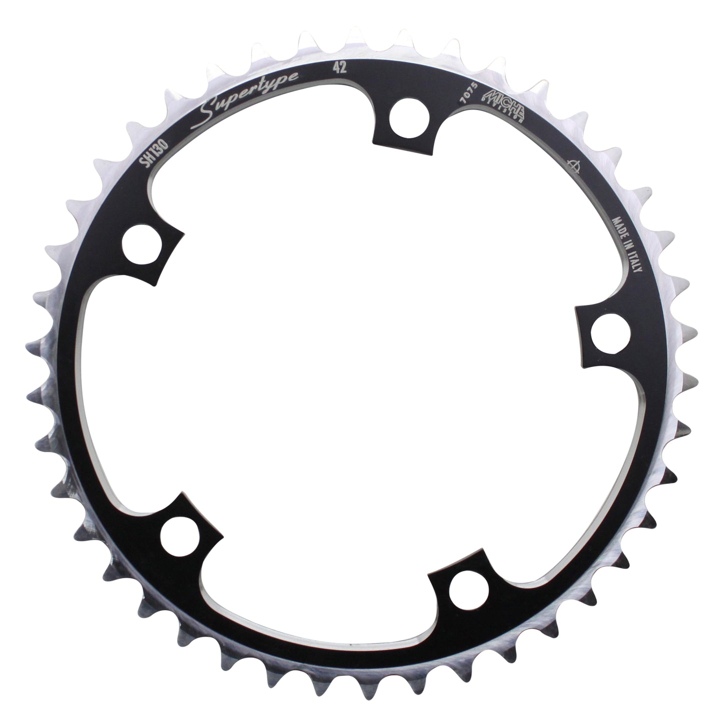 Miche 5-arm 42T D130 chainring for Shimano 9/10-speed.