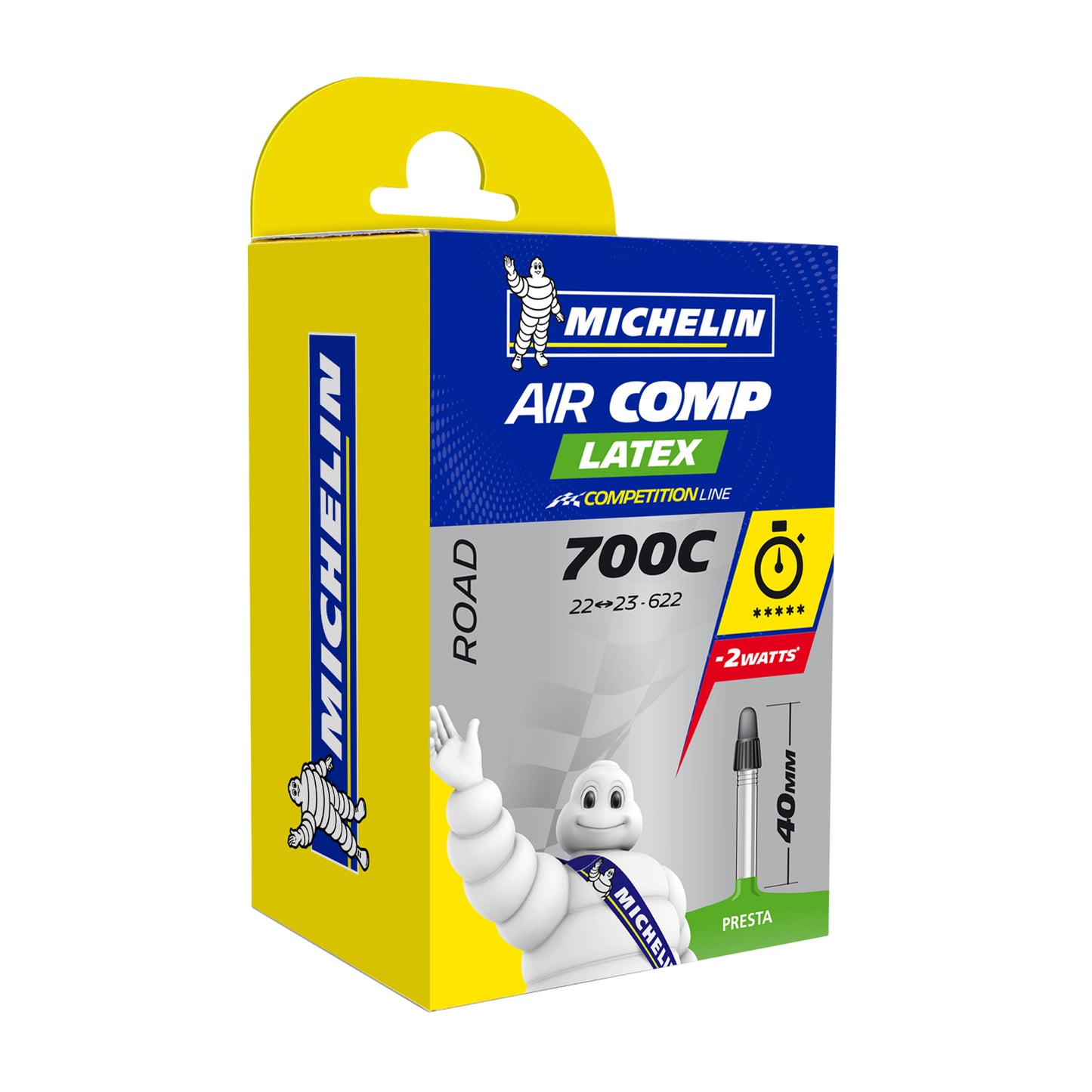 Chambre à air vélo 700 x 22-23 Michelin a1 latex valve presta 40mm 80g