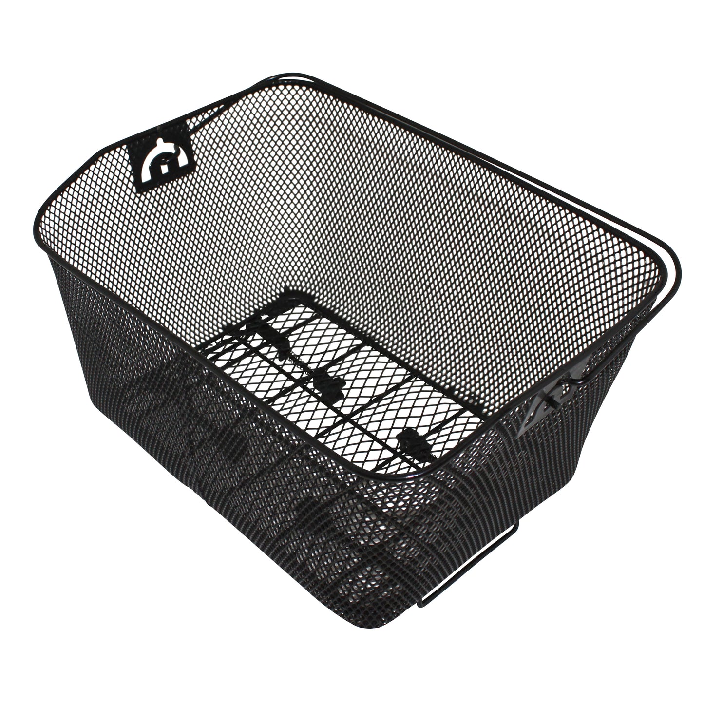 Newton black honeycomb steel rear basket with handle