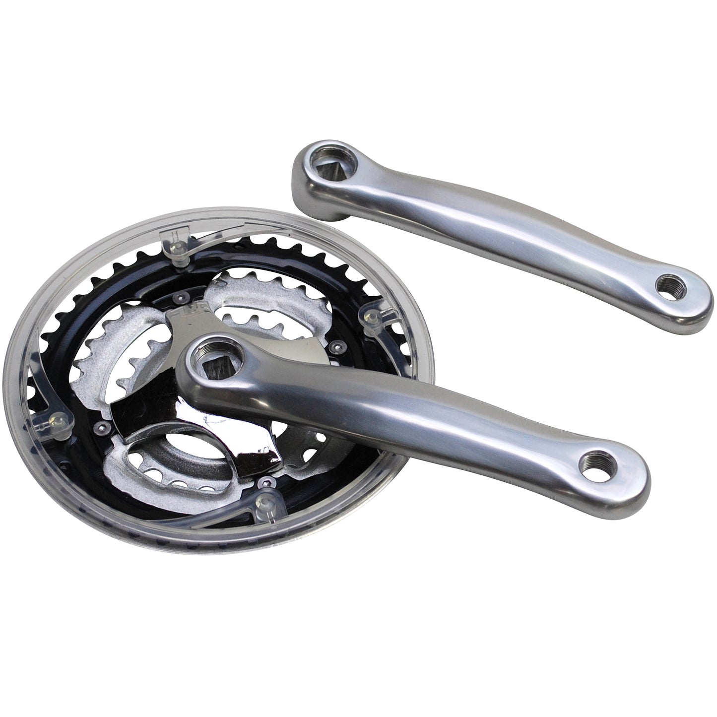 Pédalier VTT PCP alu argent 170 42x34x24 pare-chaîne