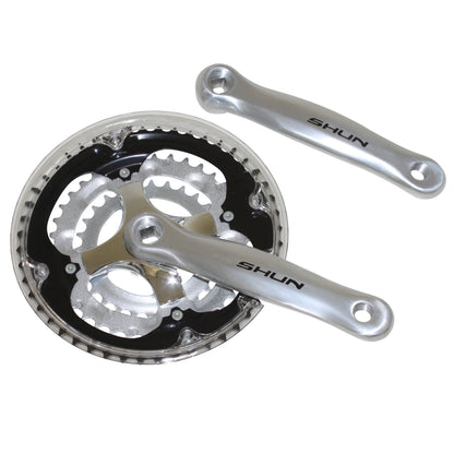 Pédalier VTT PCP alu argent 170 48x38x28