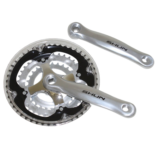 PCP MTB Crankset silver aluminum 170 48x38x28