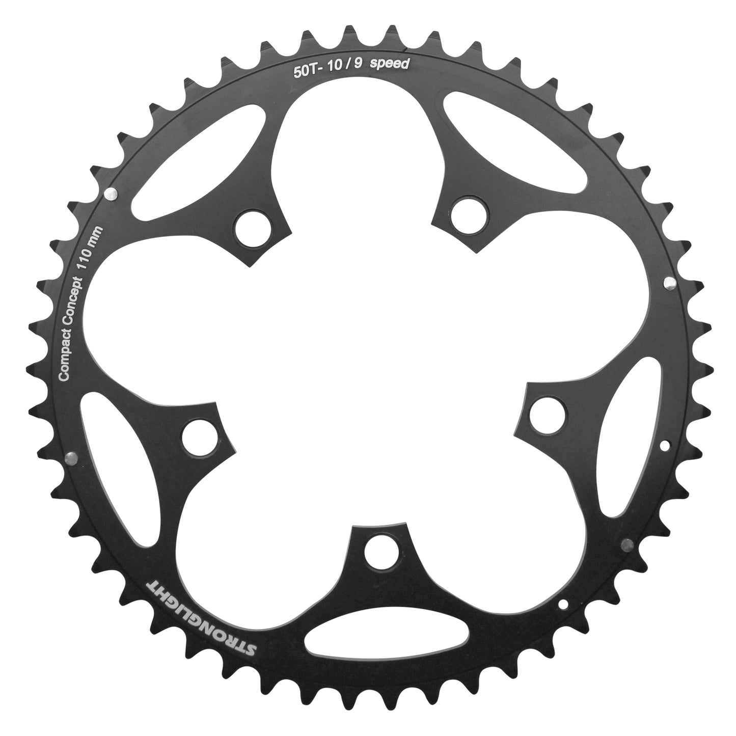 Plateau route Stronglight Dural D110 50D ext Shimano noir 8-9V